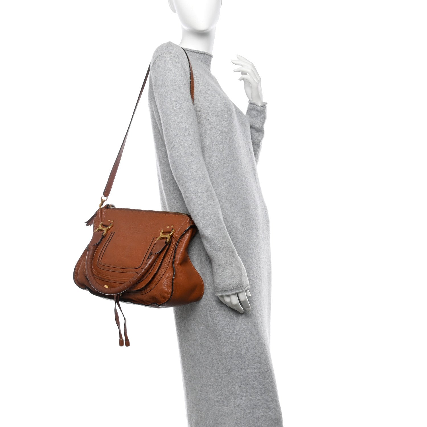 Calfskin Medium Marcie Satchel Tan