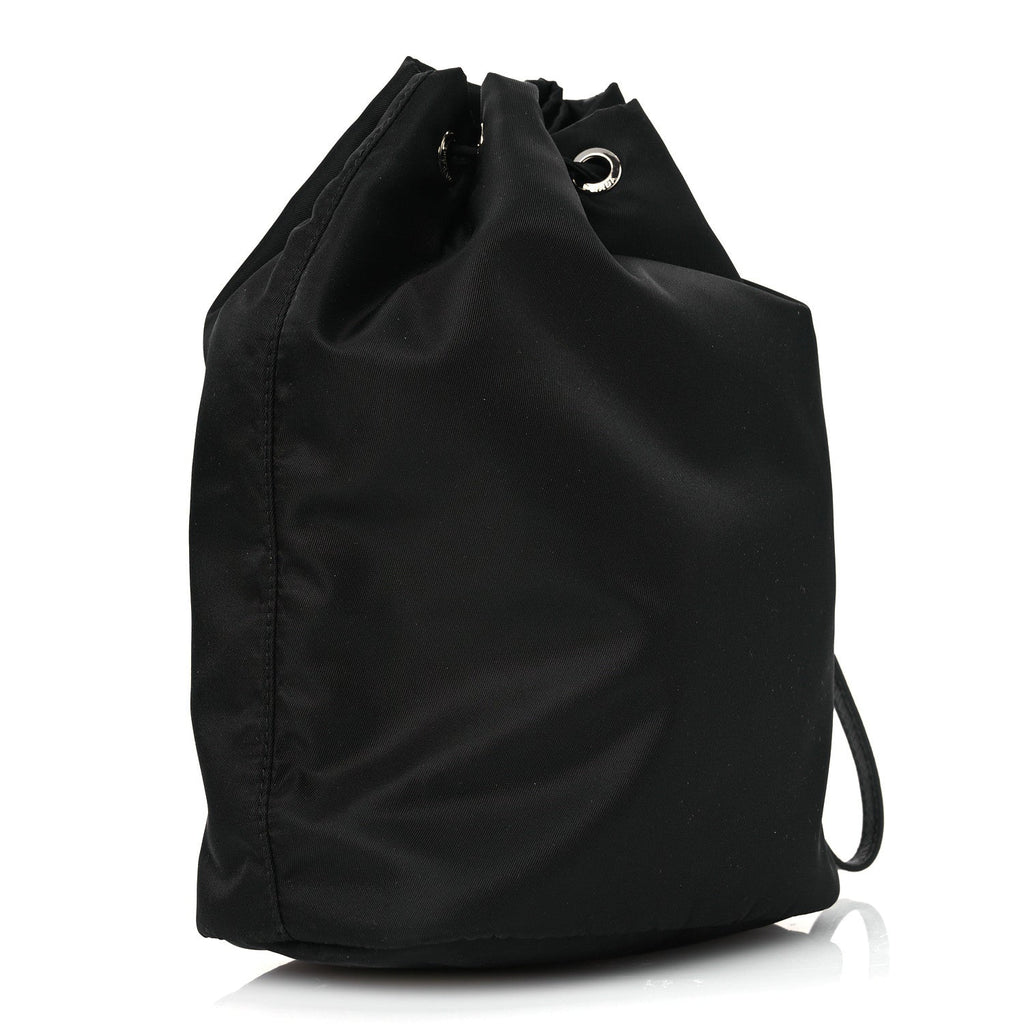 Re-Nylon Vela Drawstring Wristlet Pouch Black