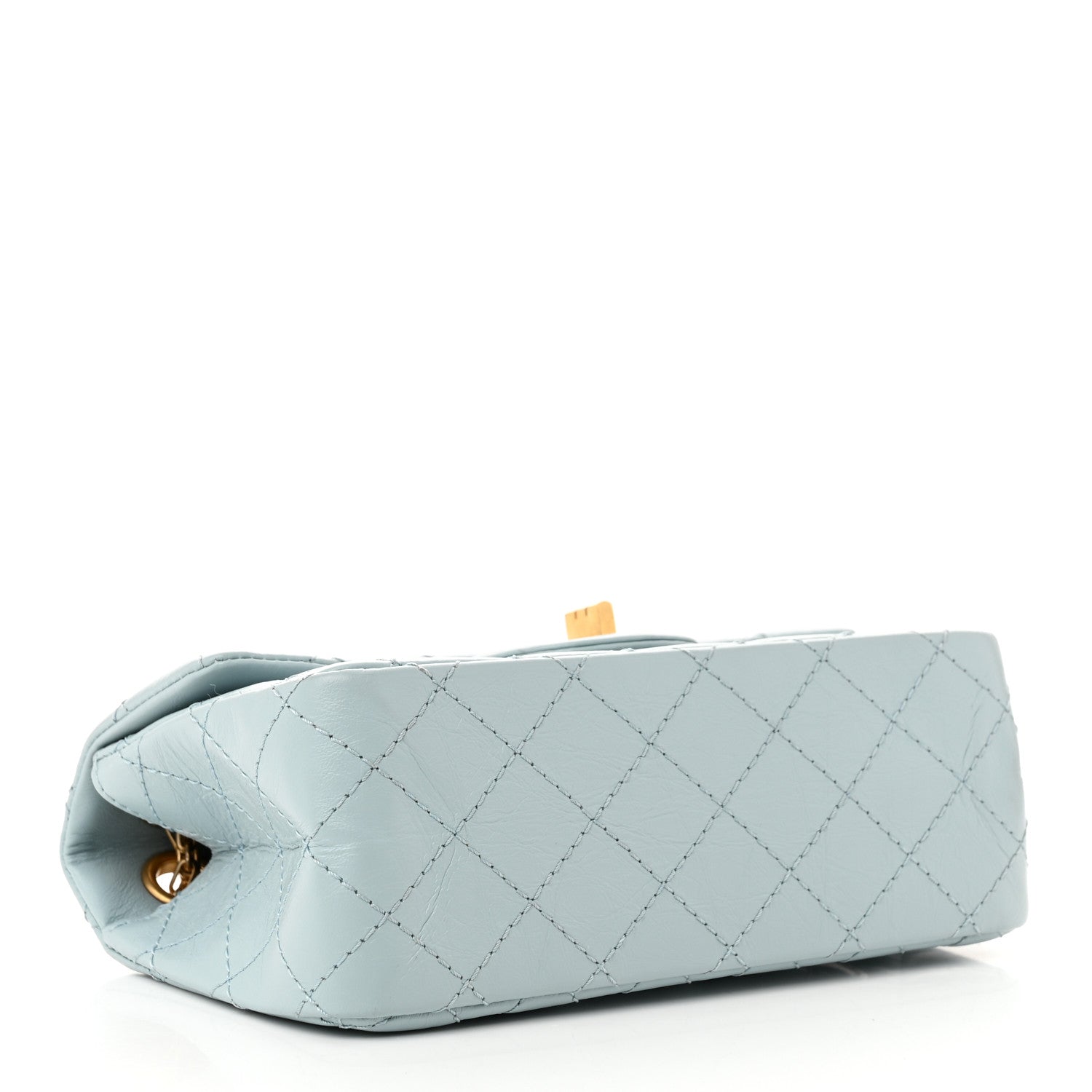 Aged Calfskin Quilted 2.55 Reissue Mini Flap Light Blue