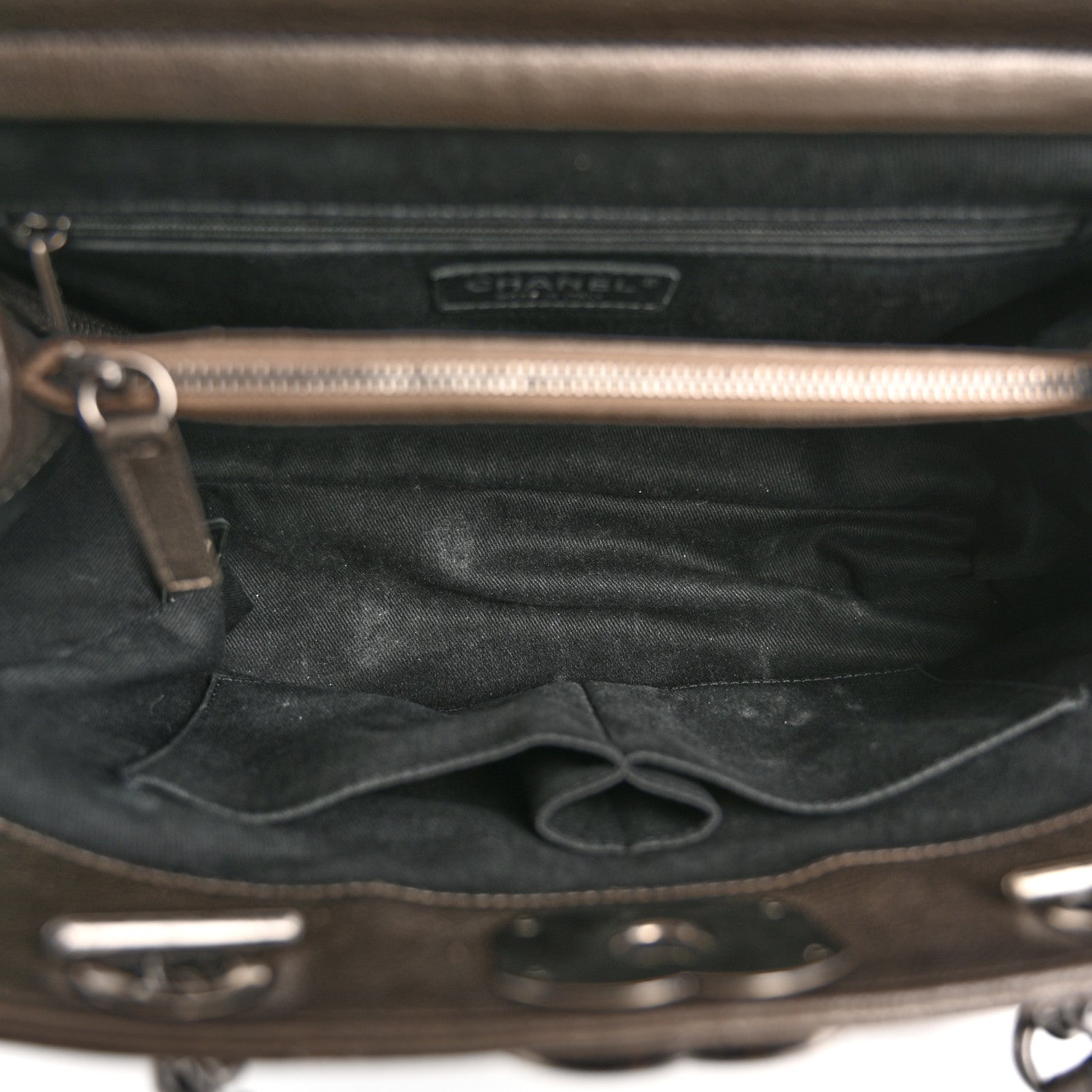 Metallic Goatskin Quilted Large City Rock Shopping Bag Silver
