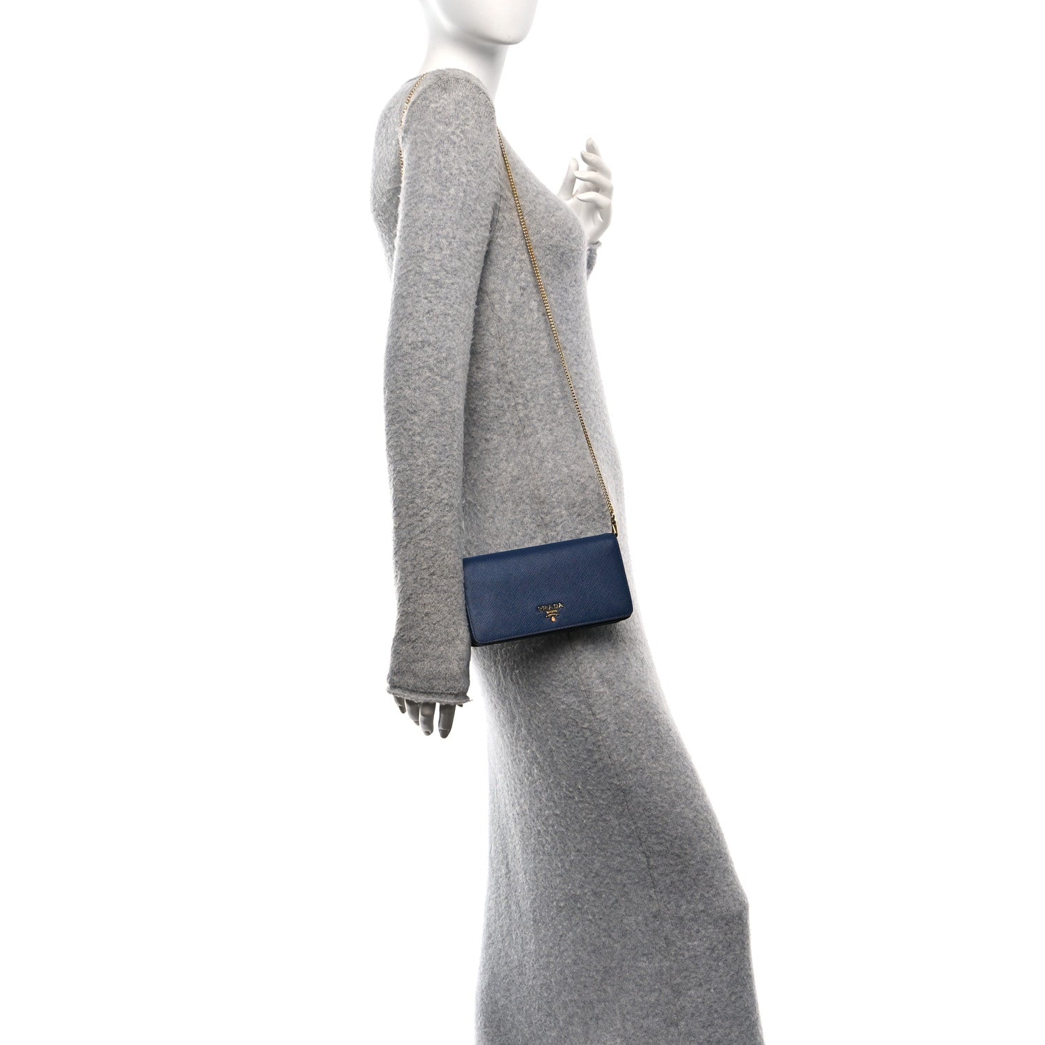 Saffiano Metal Oro Mini Bag Bluette