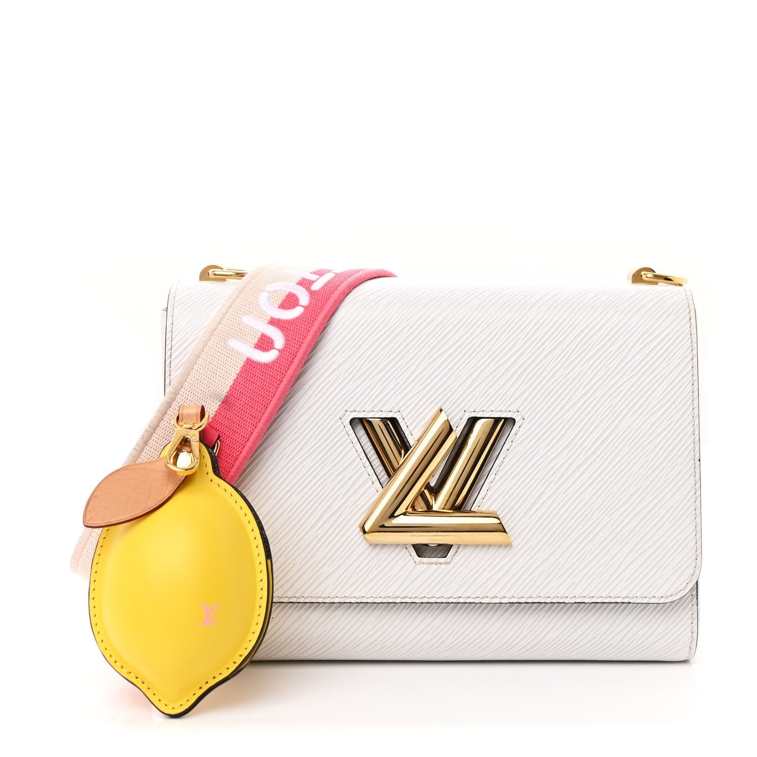 Epi Twist Shoulder Bag MM White Pink