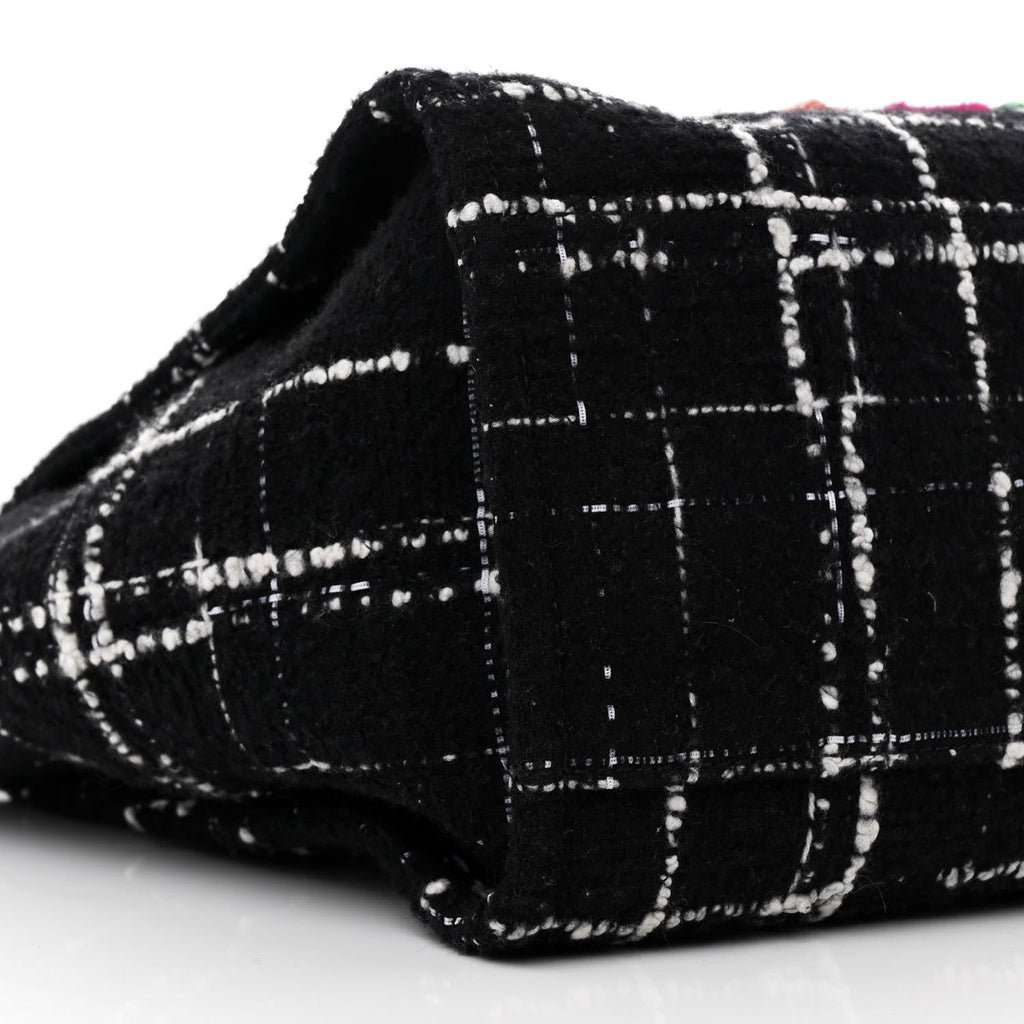 Tweed Medium Deauville Tote Black White Multicolor