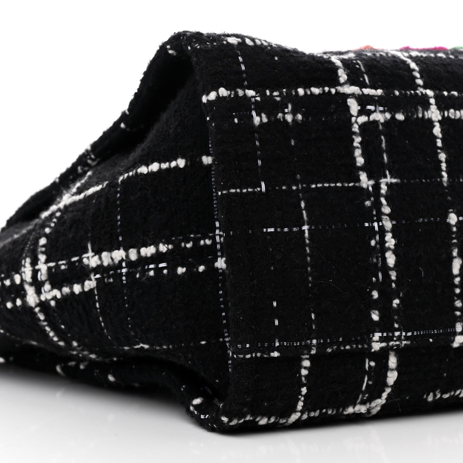 Tweed Medium Deauville Tote Black White Multicolor