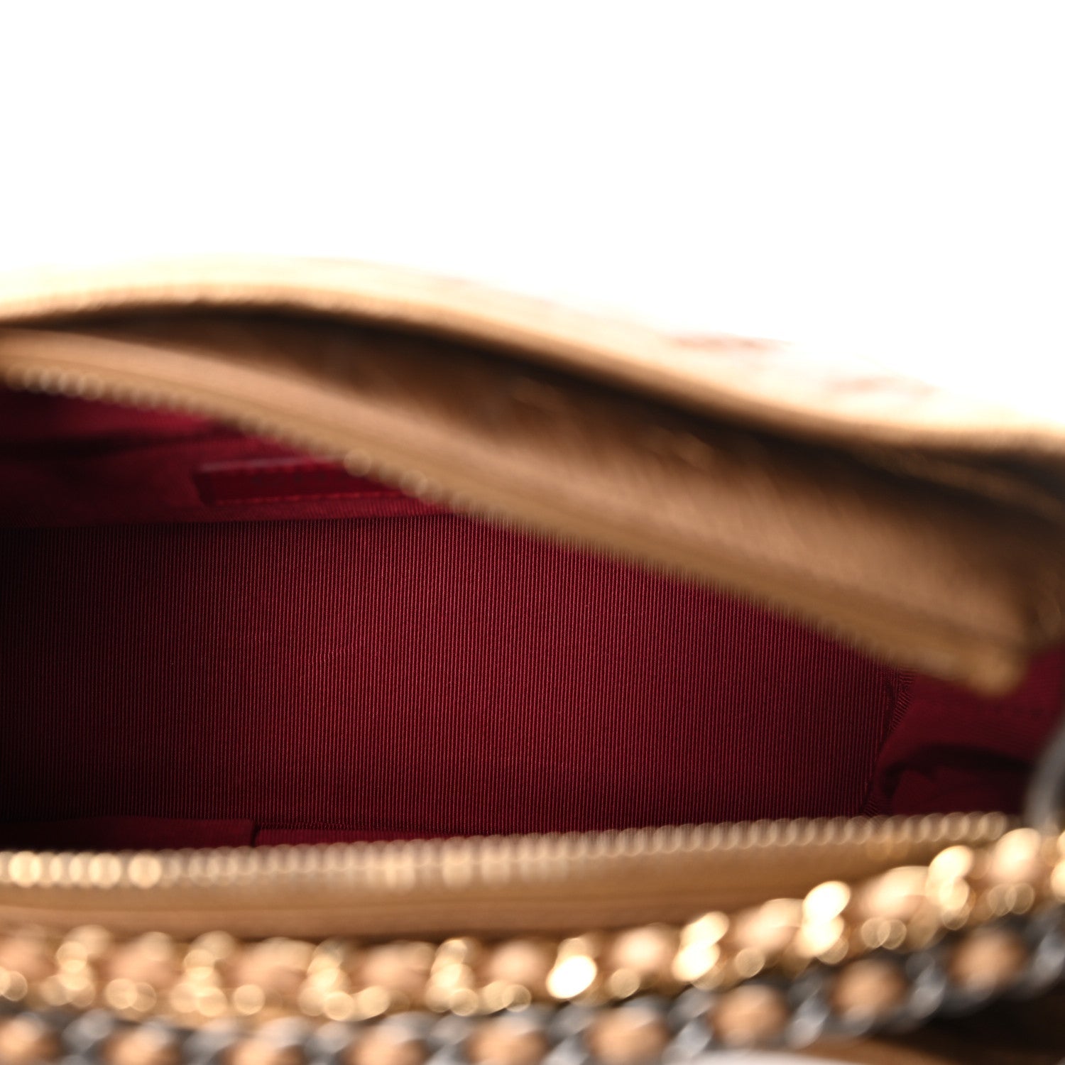 Metallic Aged Calfskin Quilted Small Gabrielle Hobo Bronze