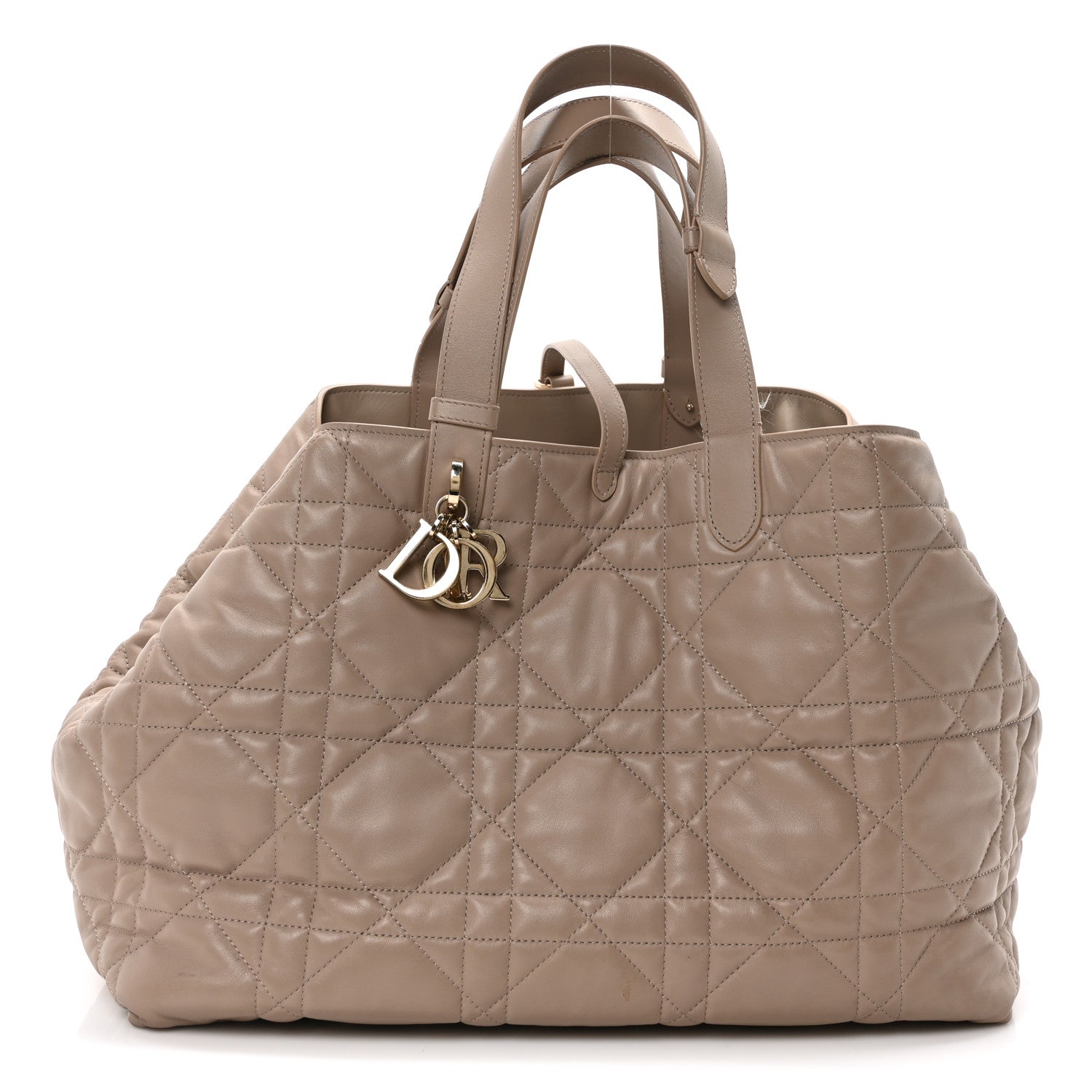 Calfskin Macrocannage Large Toujours Powder Beige