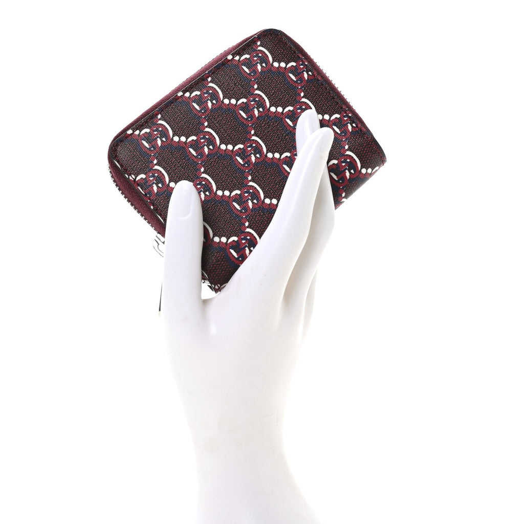 GG Supreme Shadow Zip Around Wallet Rosso Ancora Red