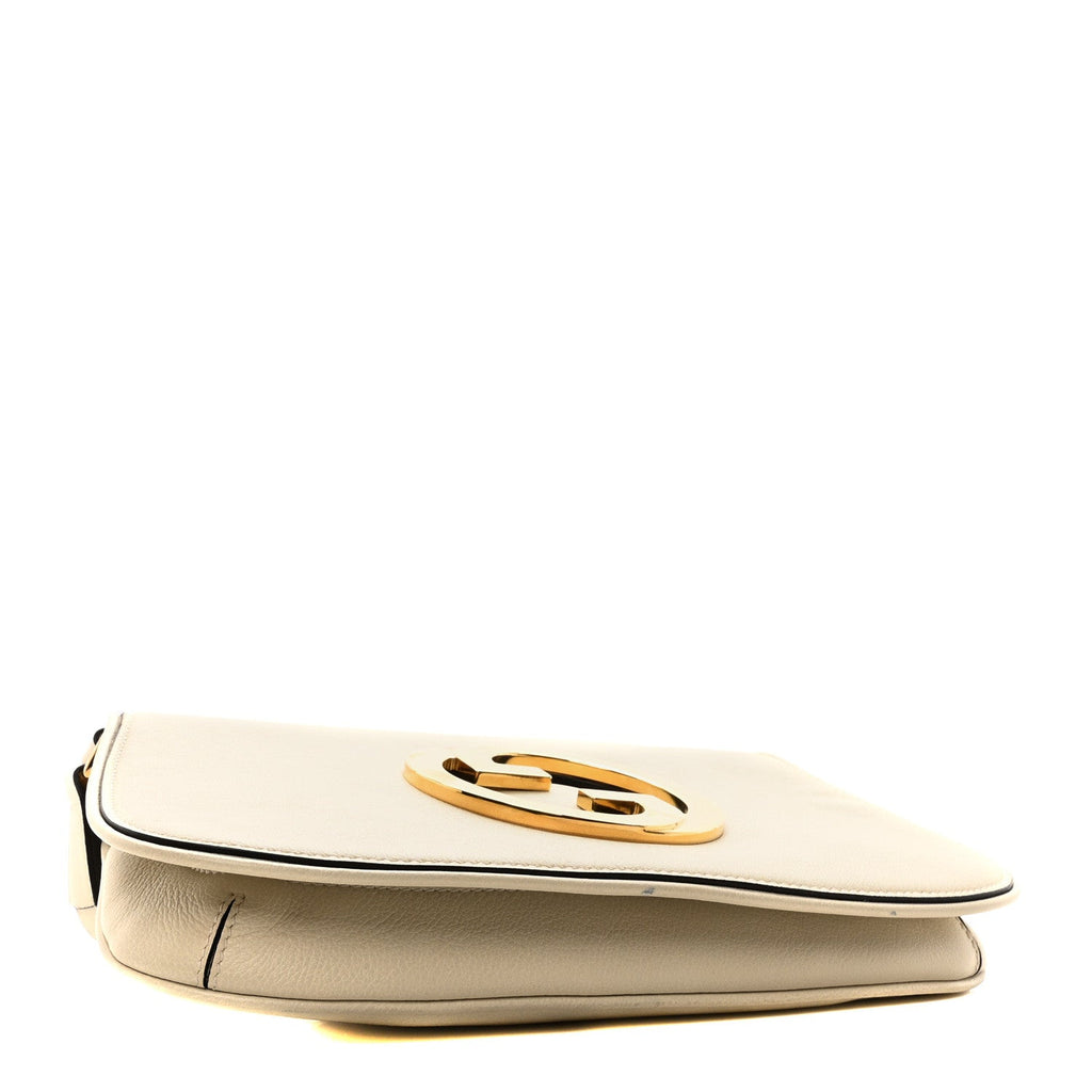 Roxy Calfskin Blondie Chain Shoulder Flap Bag Mystic White