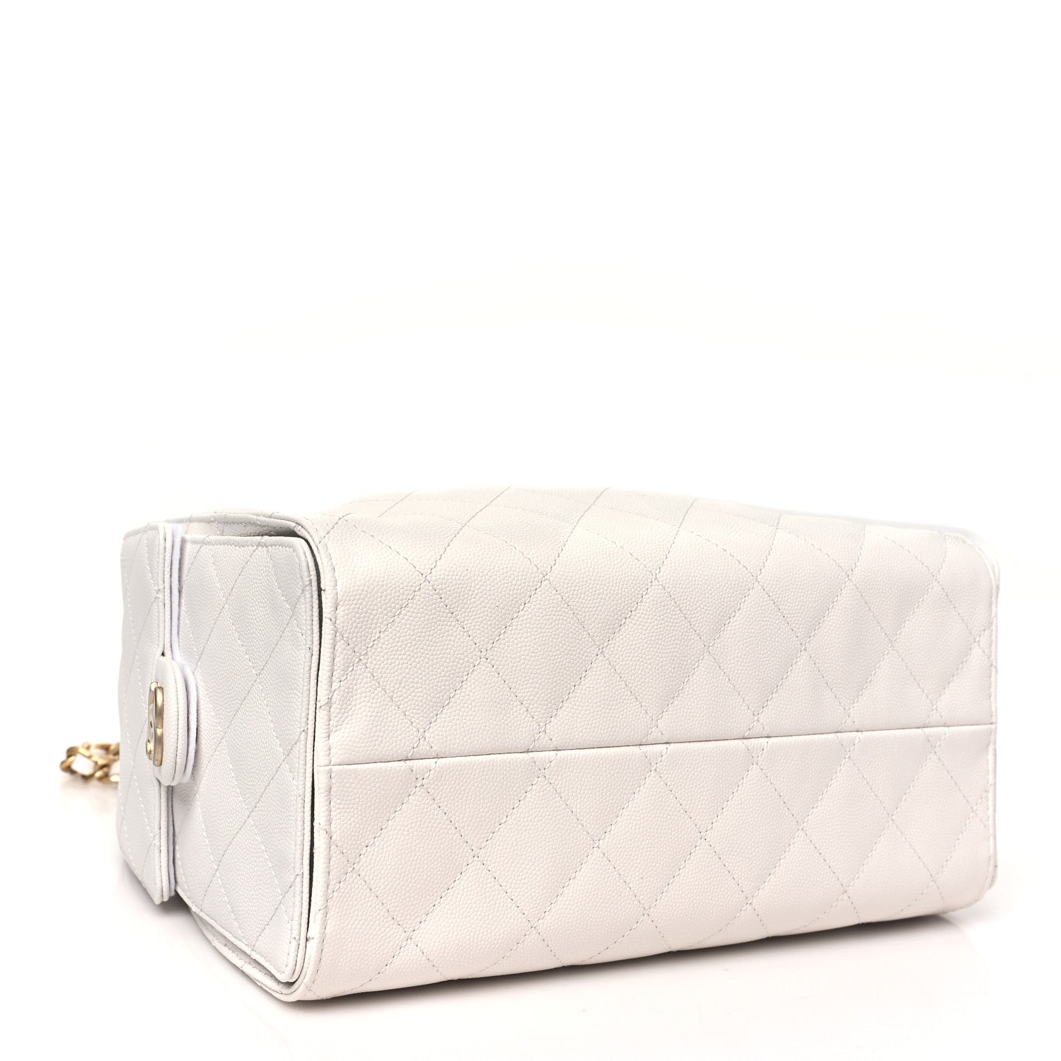 Caviar Quilted Small Chanel 25 Handbag White