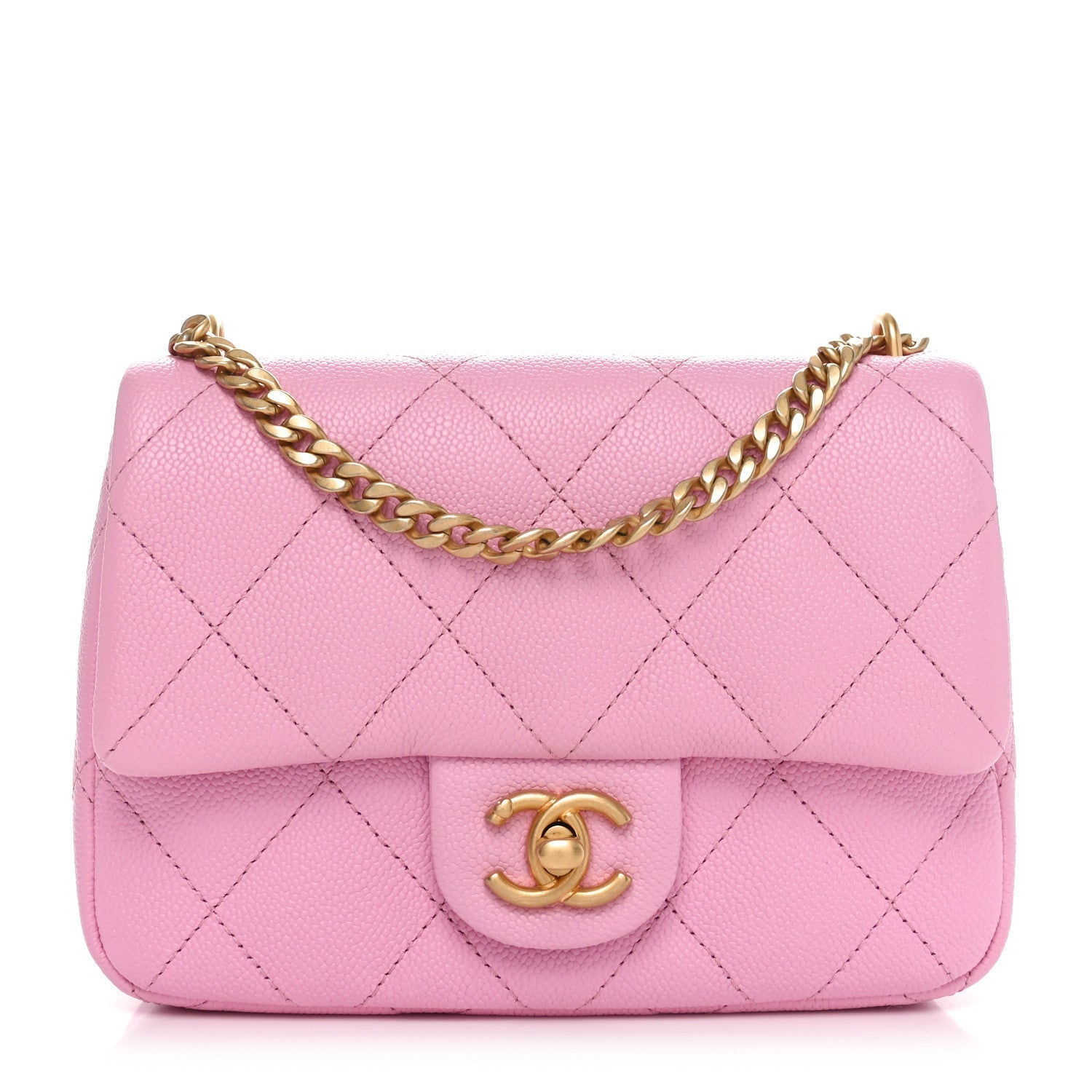 Caviar Quilted Mini Sweetheart Flap Lilac