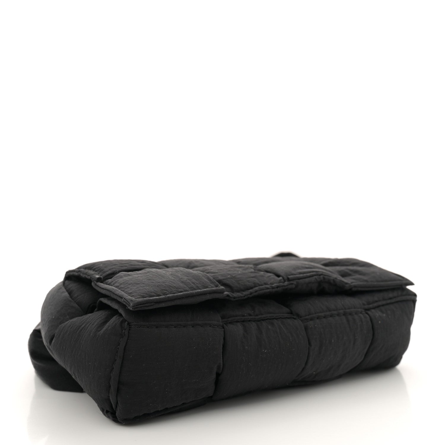 Nylon Intrecciato Padded Tech Mini Cassette Belt Bag Black
