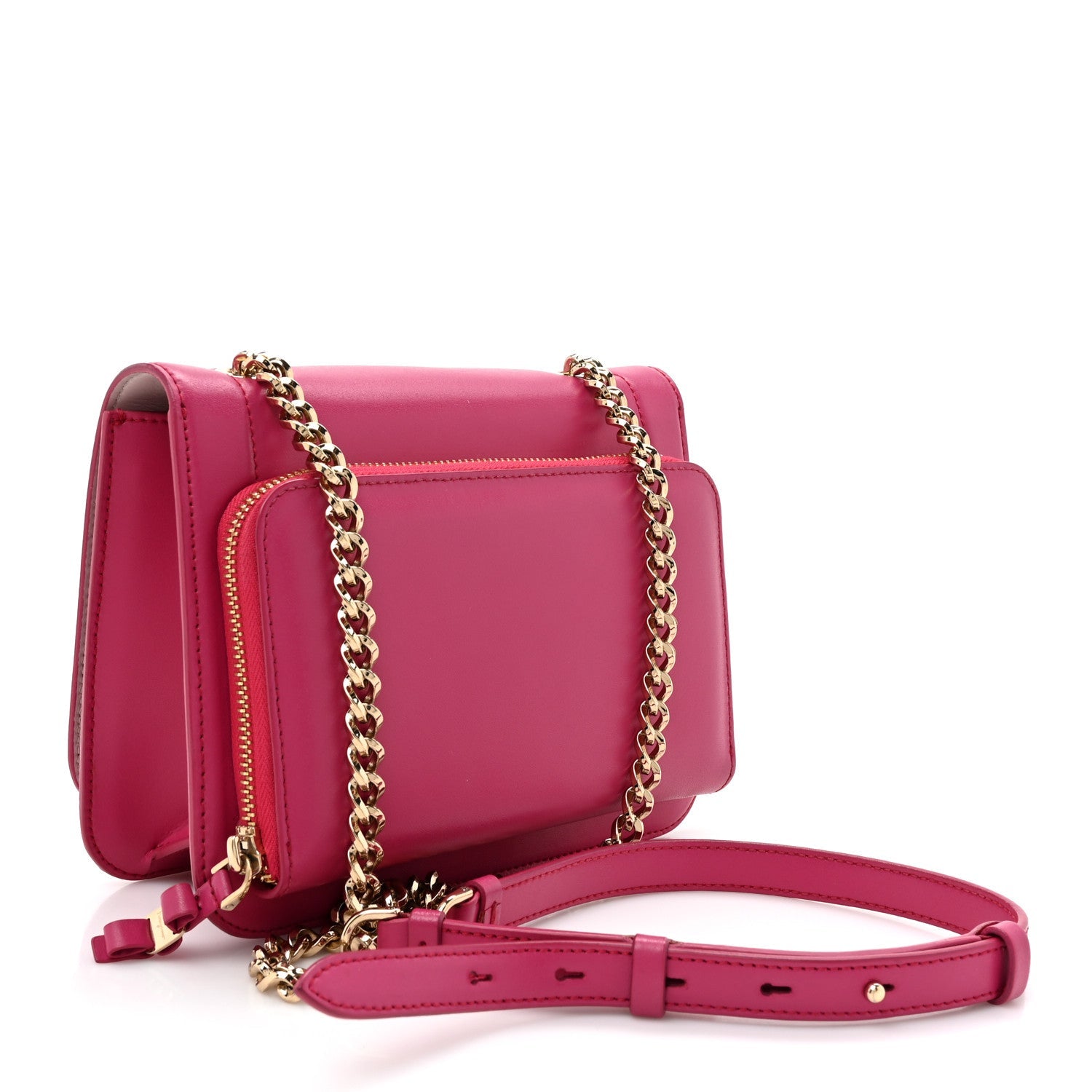 Smooth Calfskin Vara Bow Chain Flap Crossbody Pink