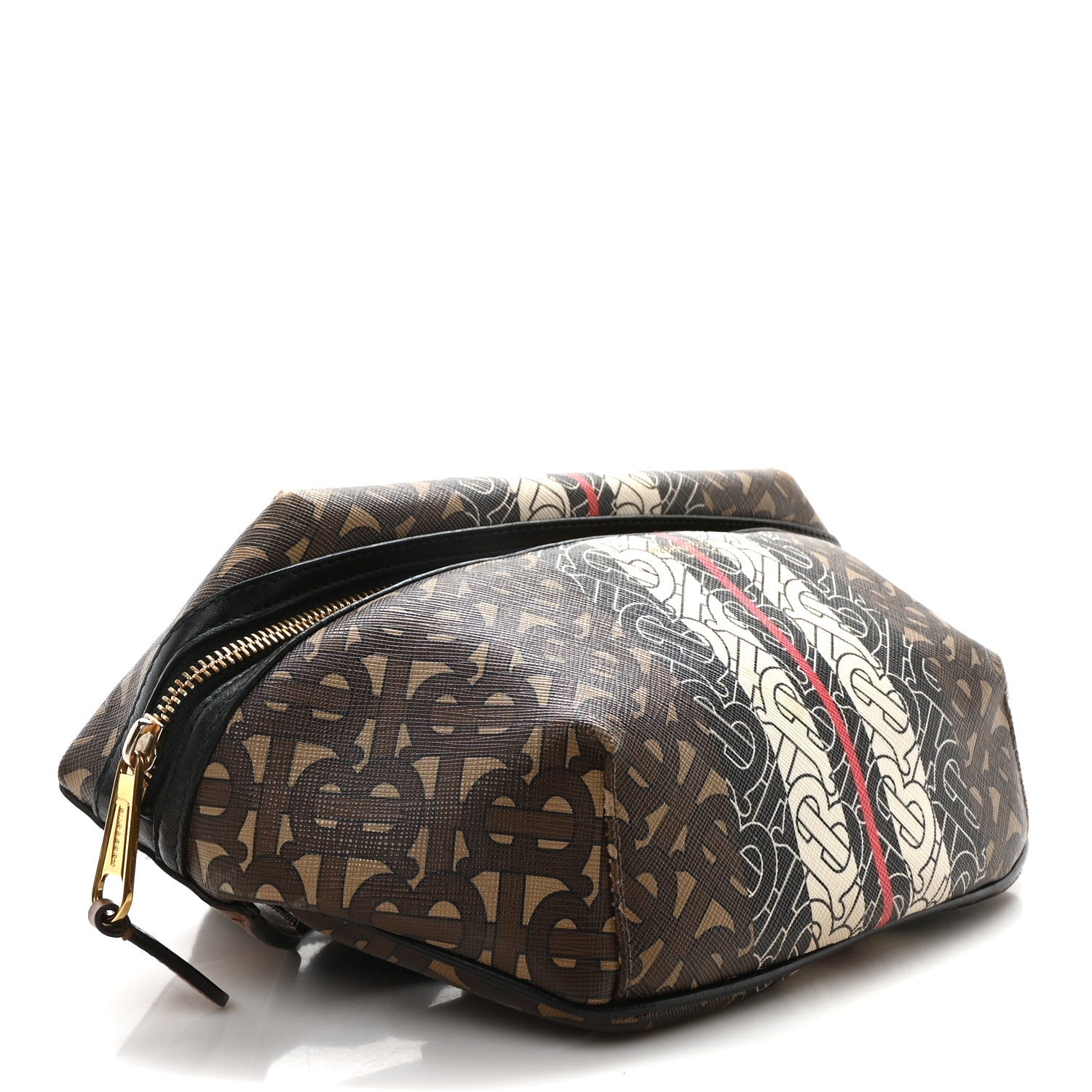 E-Canvas Monogram Stripe Medium Sonny Bum Bag Bridle Brown