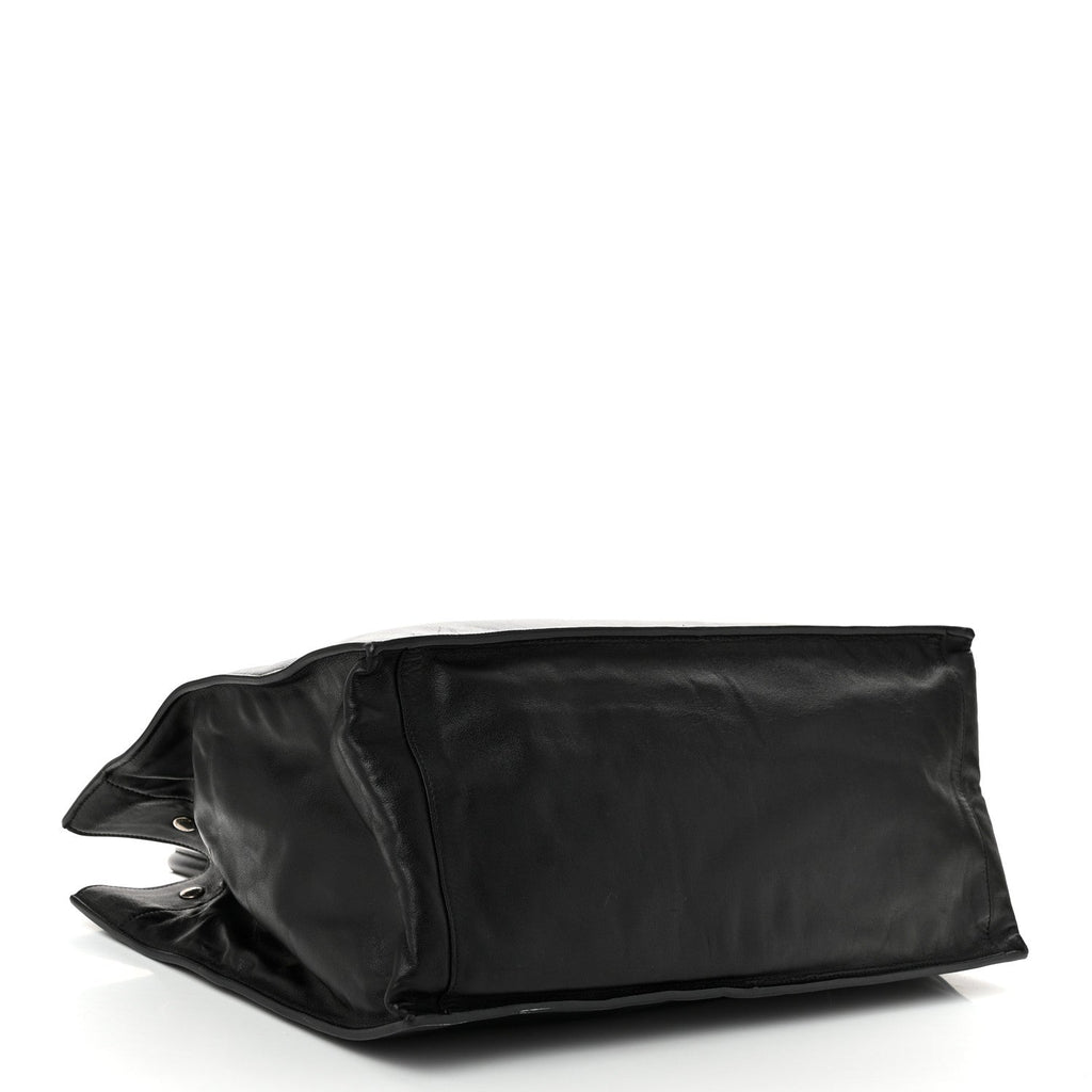 Smooth Calfskin Rive Gauche Small Tote Black