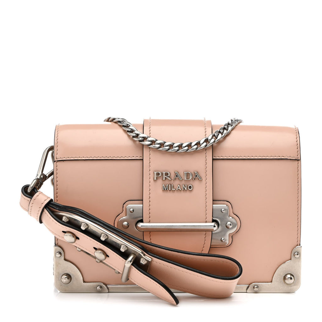 Spazzolato Soft Calf Cahier Chain Wristlet Clutch Pesca