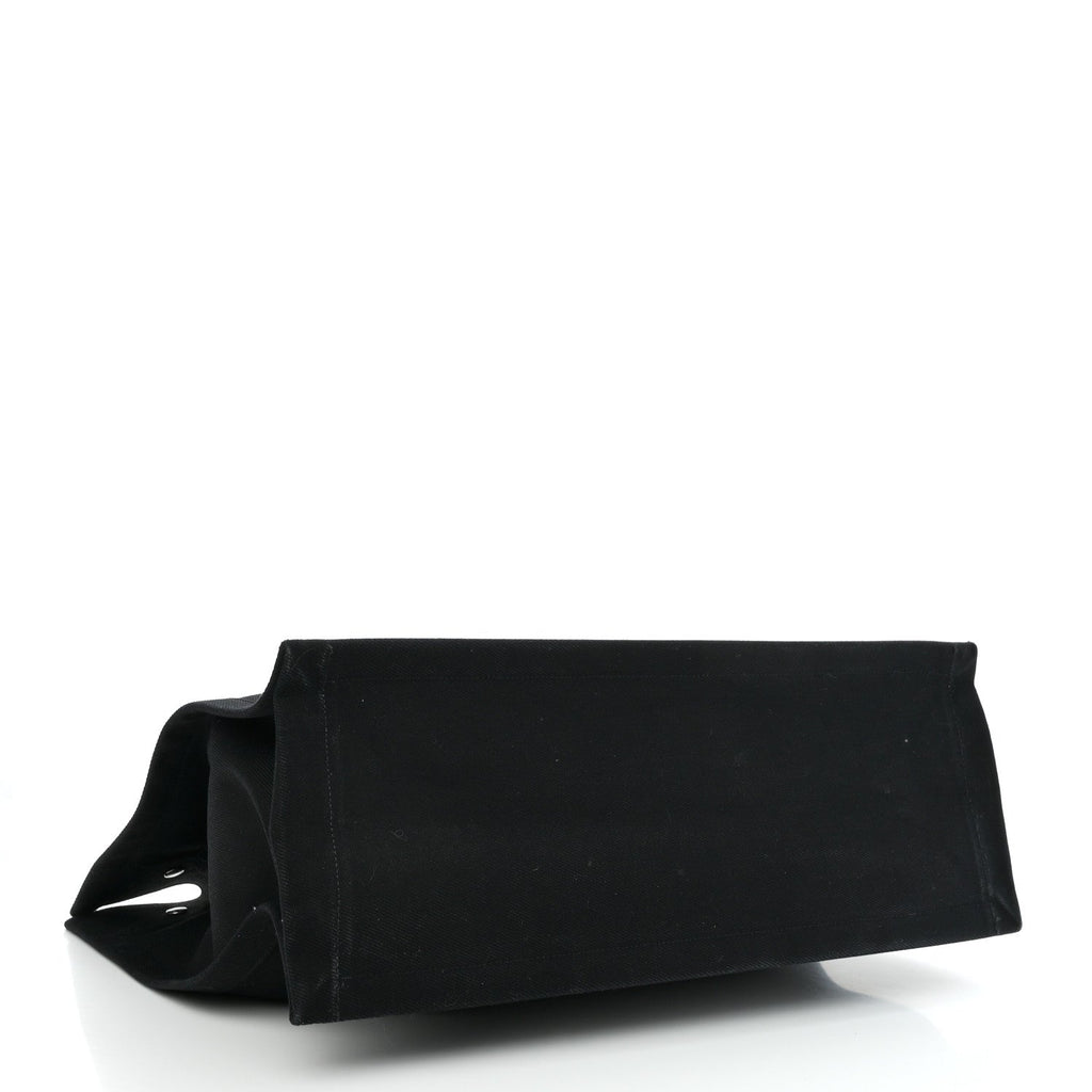Linen Calfskin Rive Gauche Tote Black