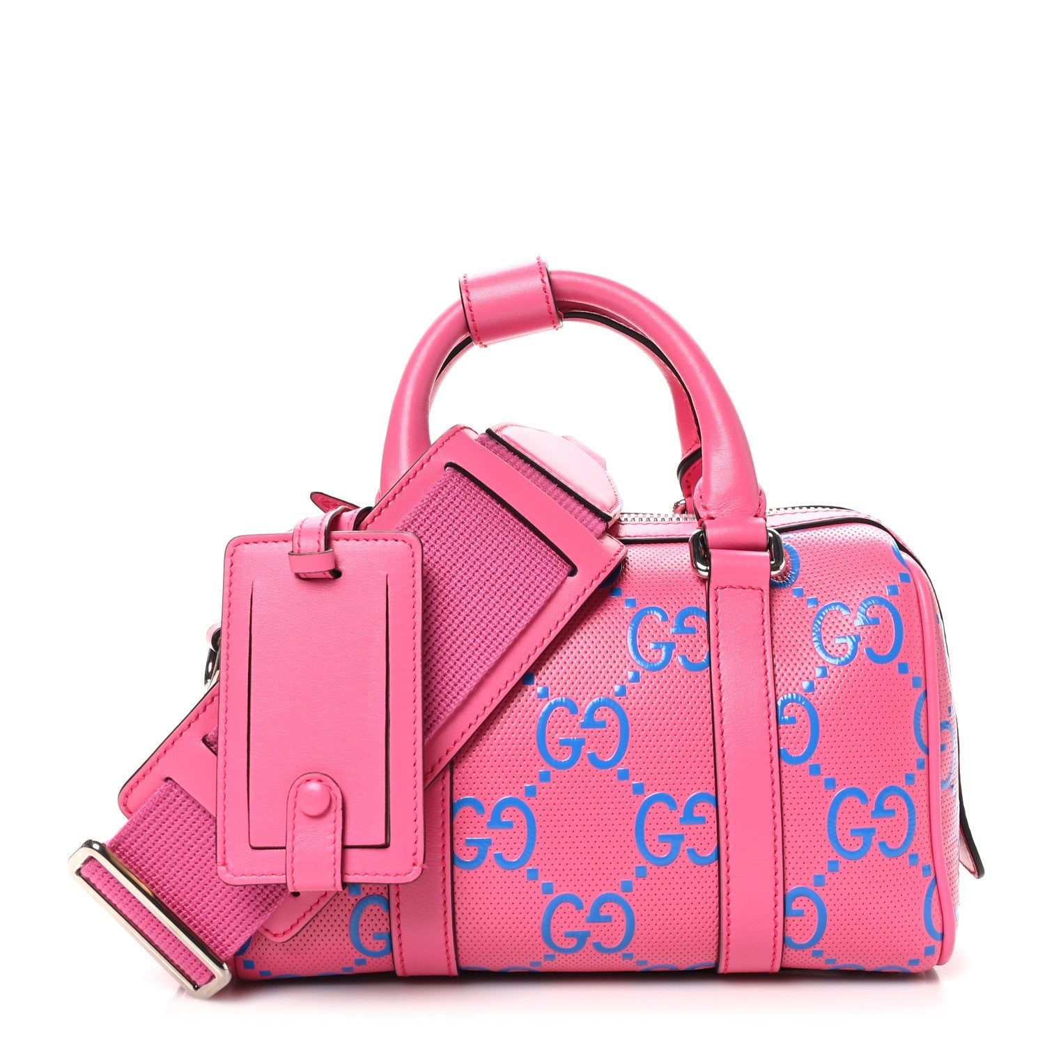 Calfskin GG Tennis Bi-Color Embossed Mini Duffle Bag Modern Fucsia Modern Blue