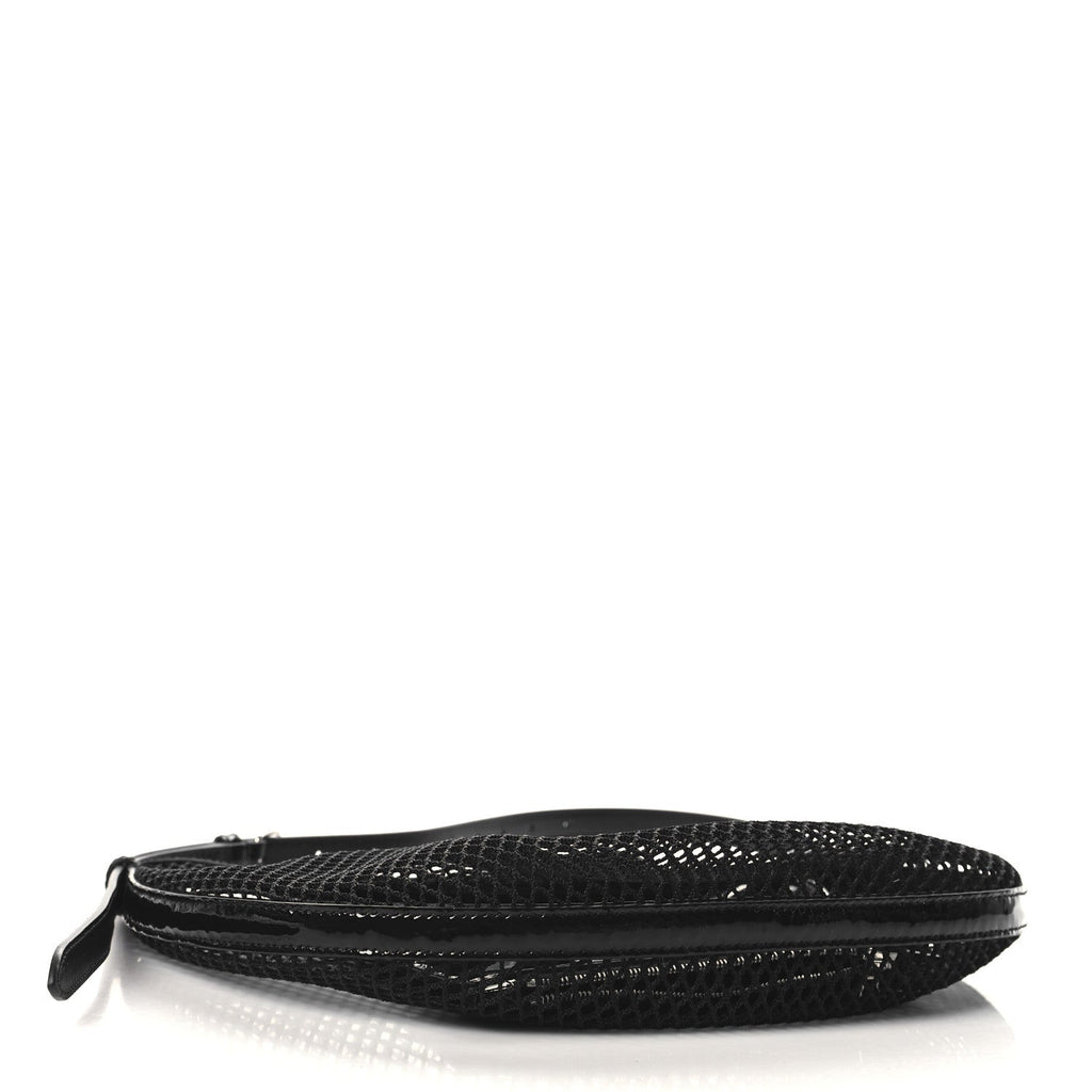 Net Patent Calfskin One Piece Demi Lune Black