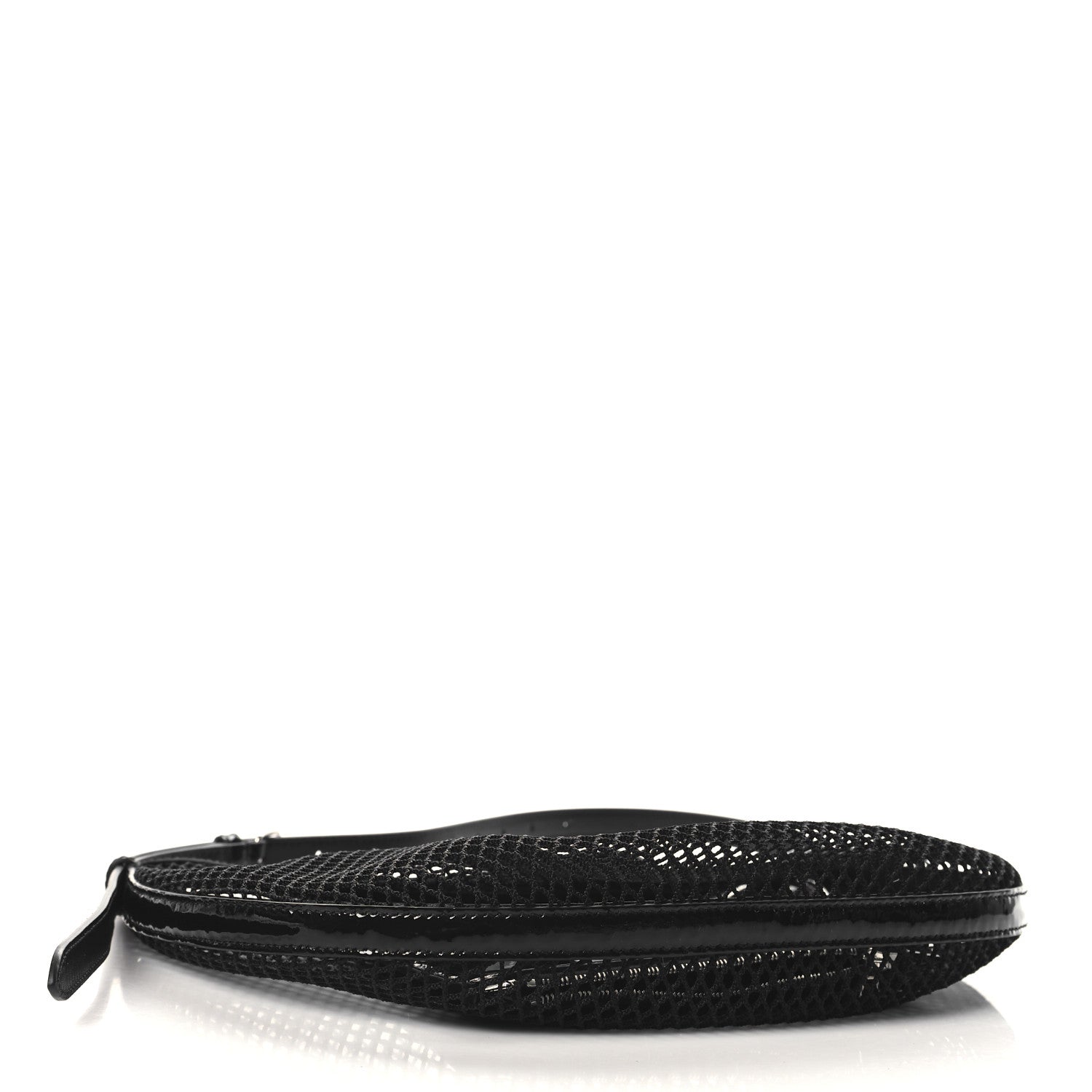 Net Patent Calfskin One Piece Demi Lune Black