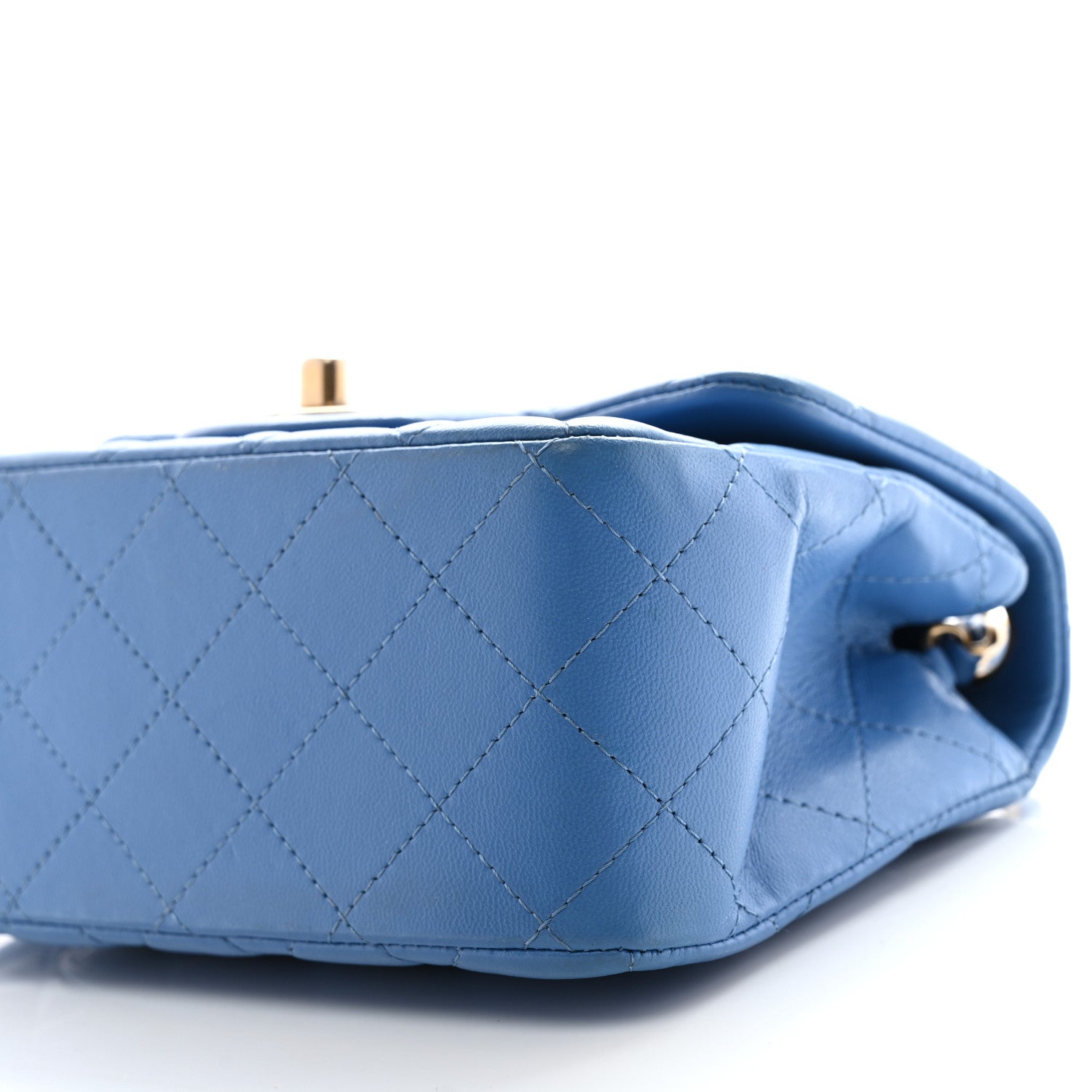 Lambskin Quilted Mini Square Flap Blue