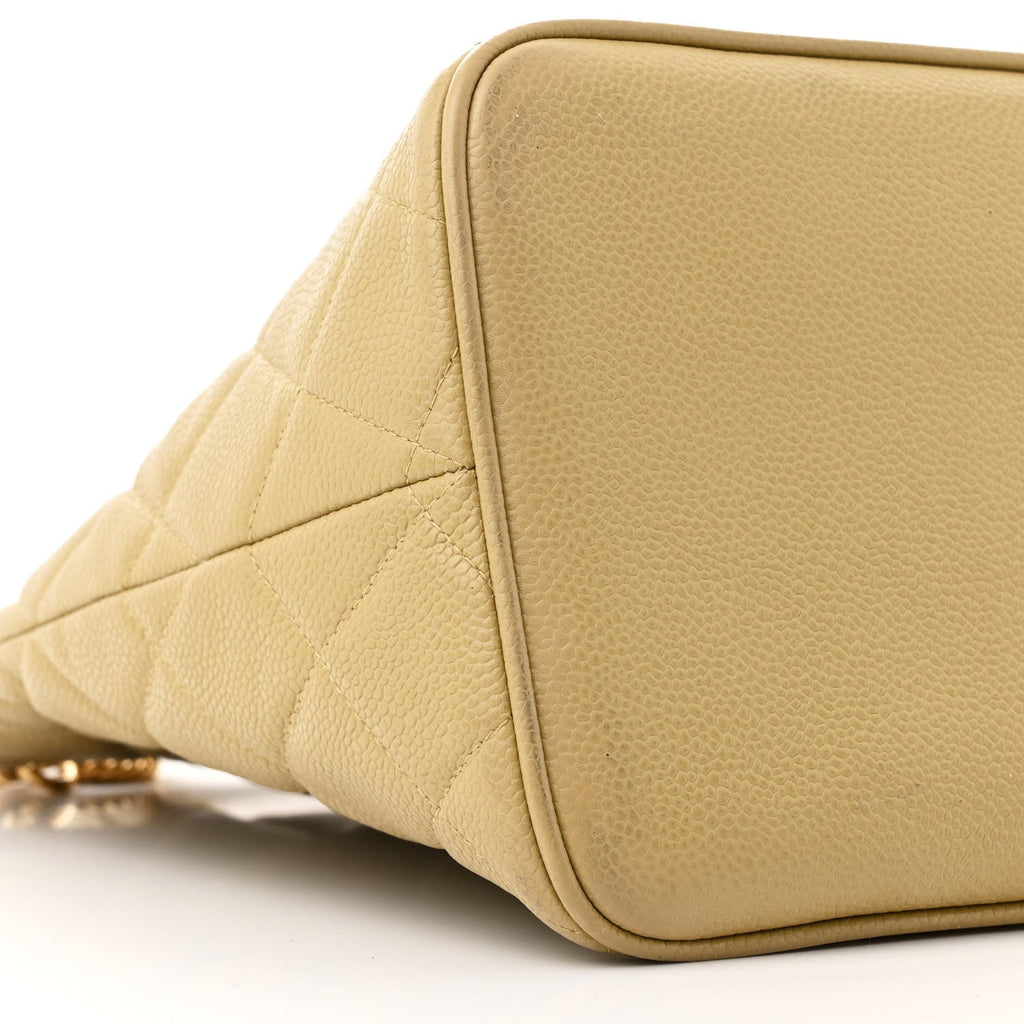 Caviar Quilted Medallion Tote Beige
