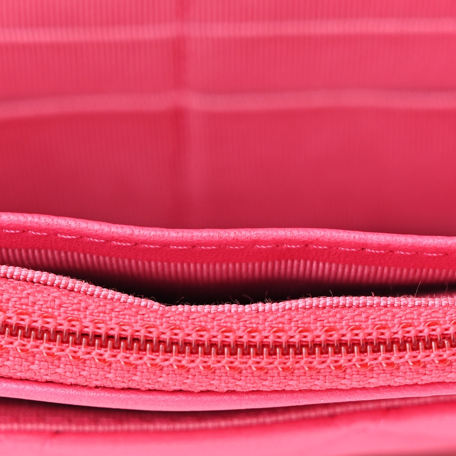 Lambskin Quilted Wallet on Chain WOC Fuchsia