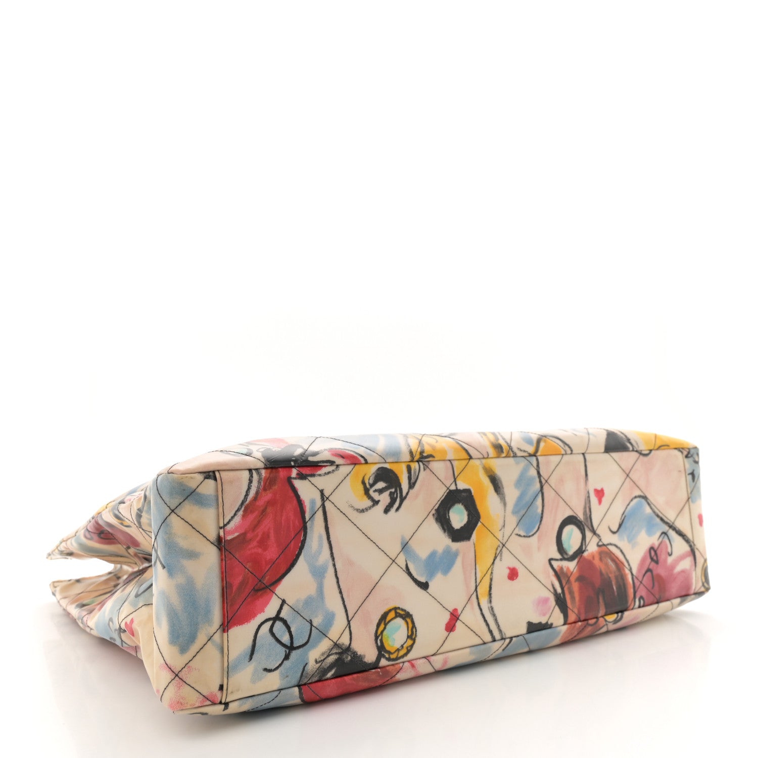 Coated Canvas XL Graffiti Tote Beige