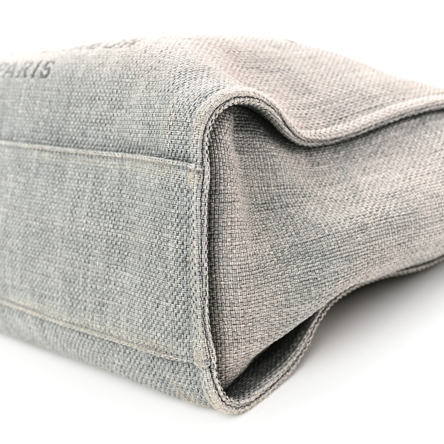 Woven Straw Raffia Large Deauville Tote Grey