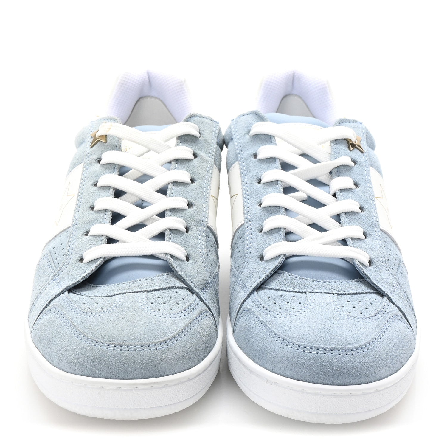 Calfskin Suede Dior Star Low Top Sneakers 35 White Blue