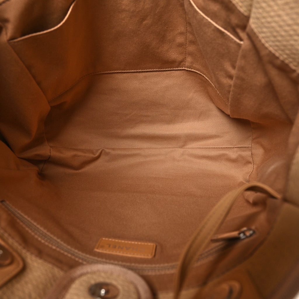 Mixed Fibers Small Deauville Tote Beige