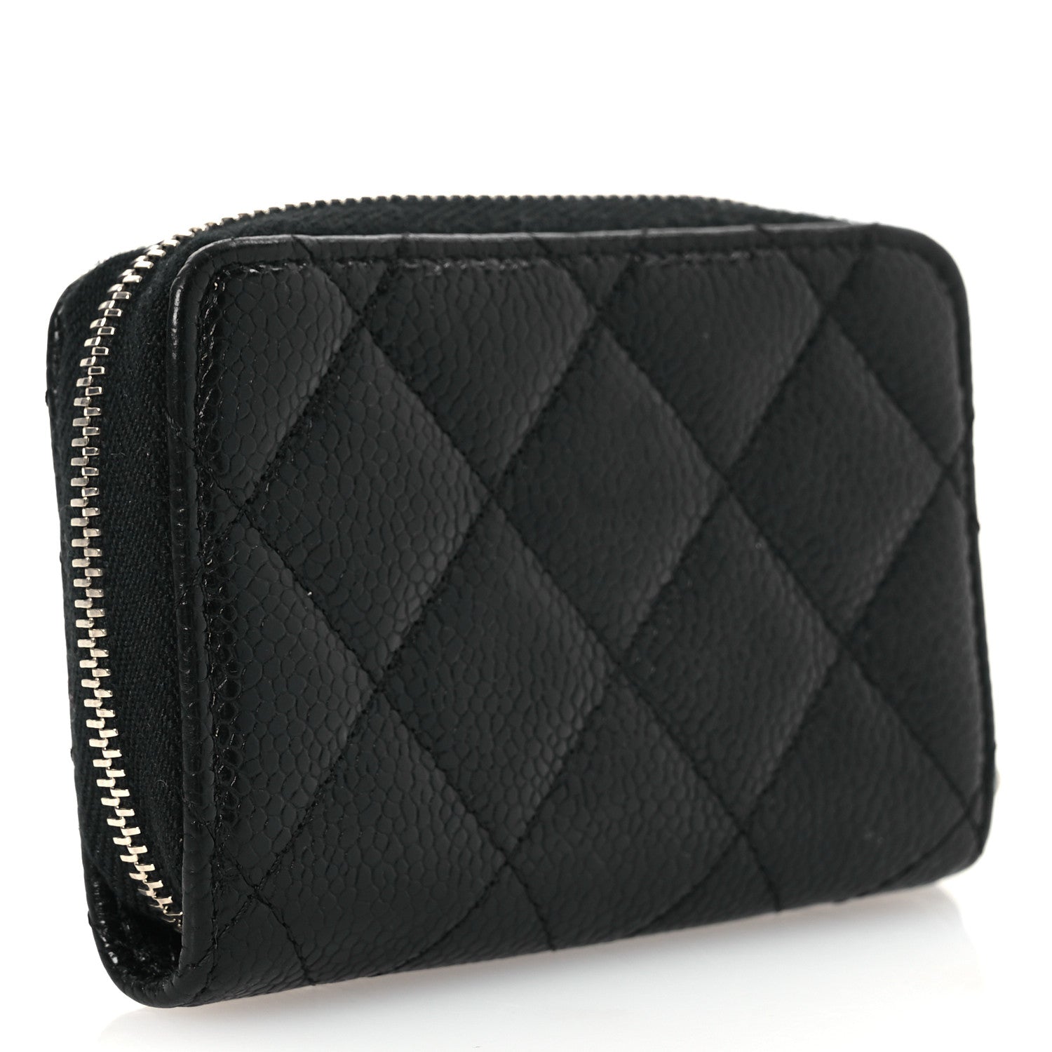 Caviar Quilted Incognito Zip Coin Purse Black