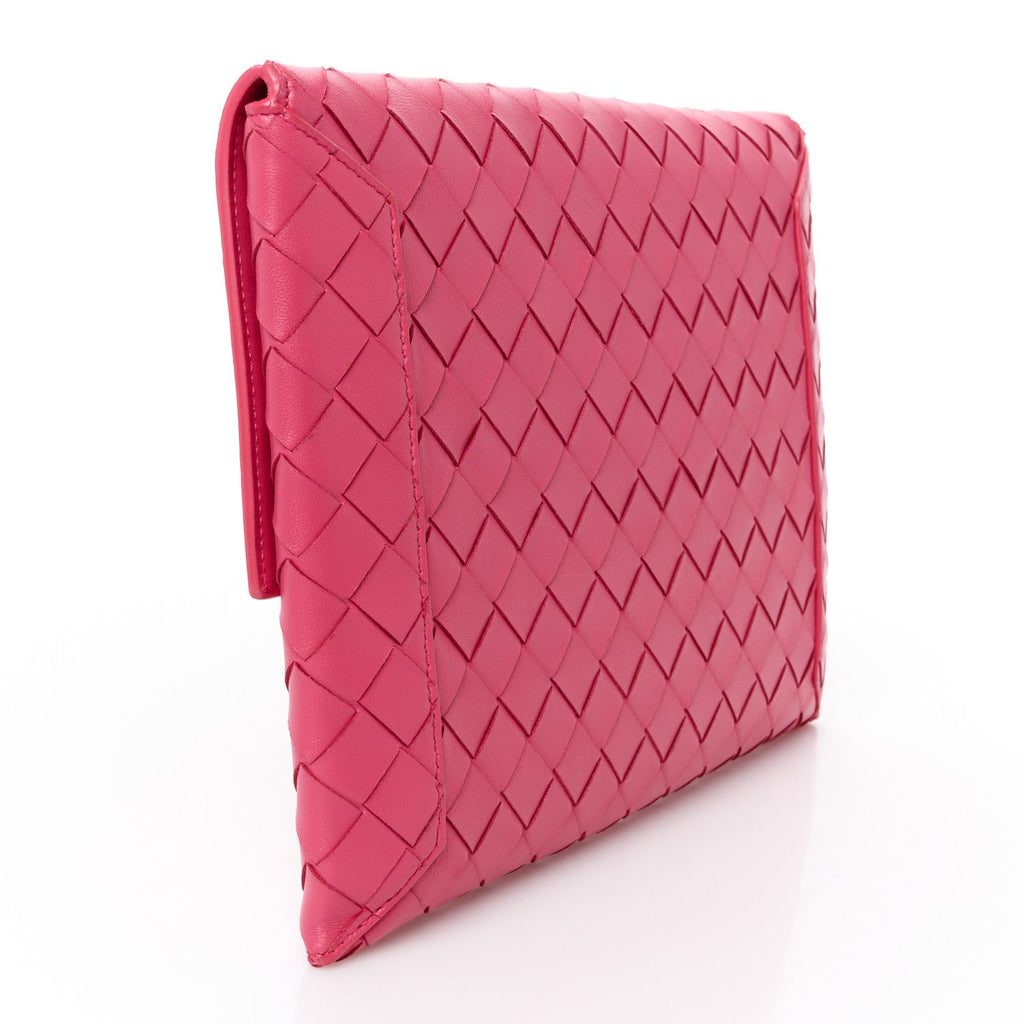 Nappa Intrecciato Flap Pouch Cranberry