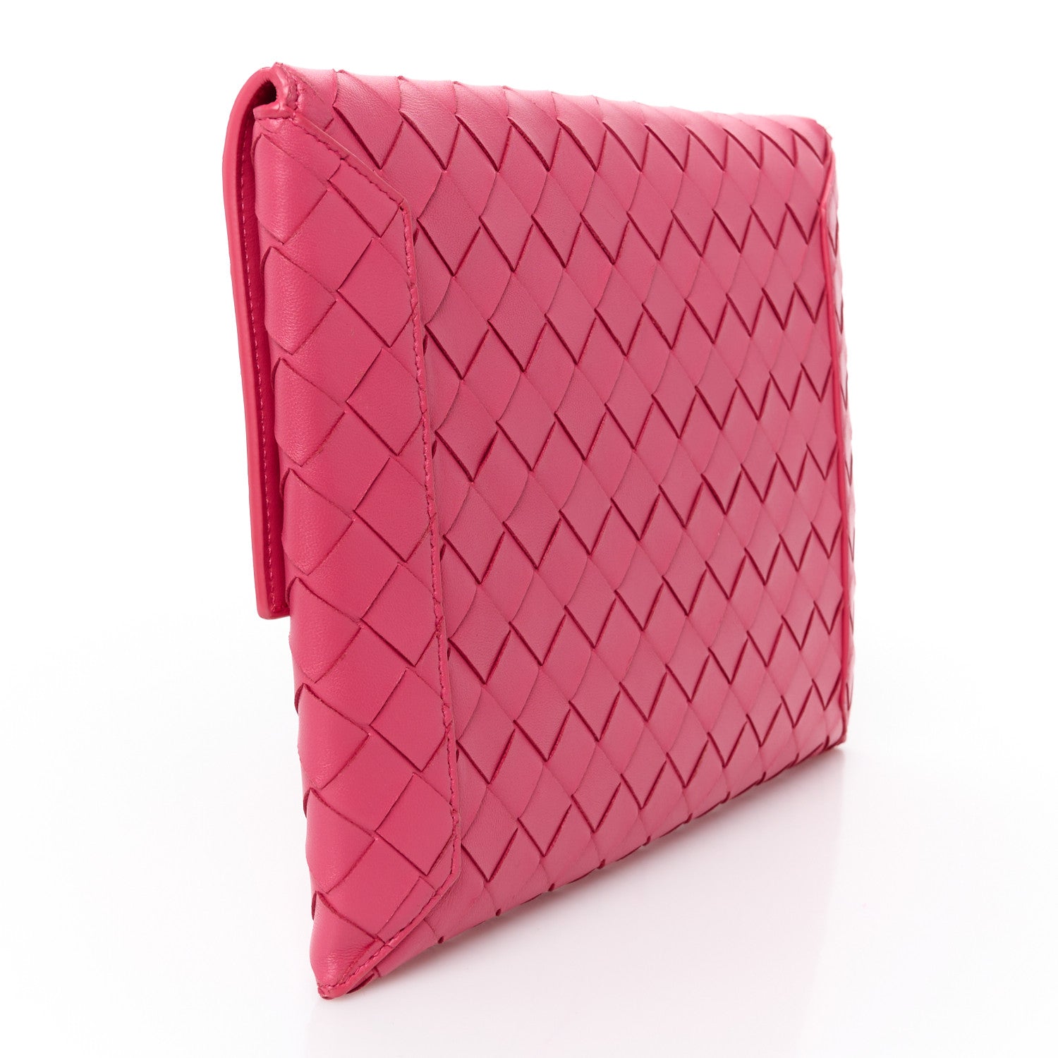 Nappa Intrecciato Flap Pouch Cranberry