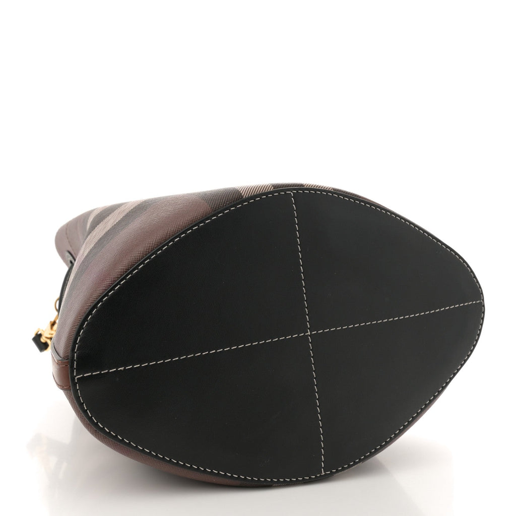 Giant Check Calfskin TB Bucket Bag Dark Birch