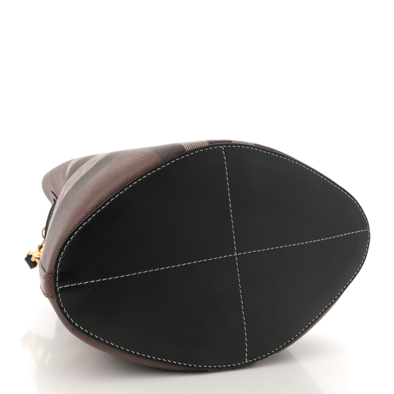 Giant Check Calfskin TB Bucket Bag Dark Birch
