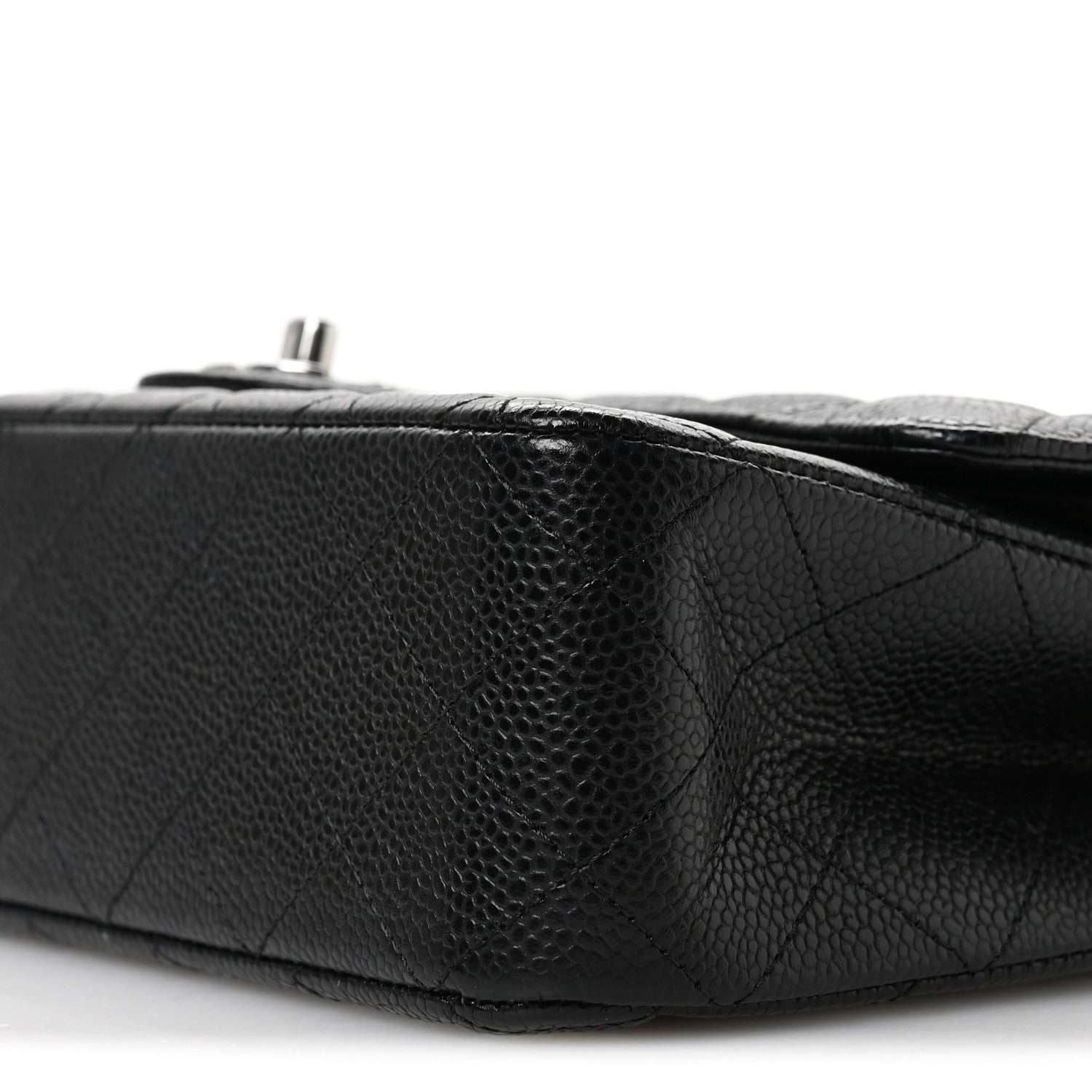 Caviar Quilted Medium Double Flap Black