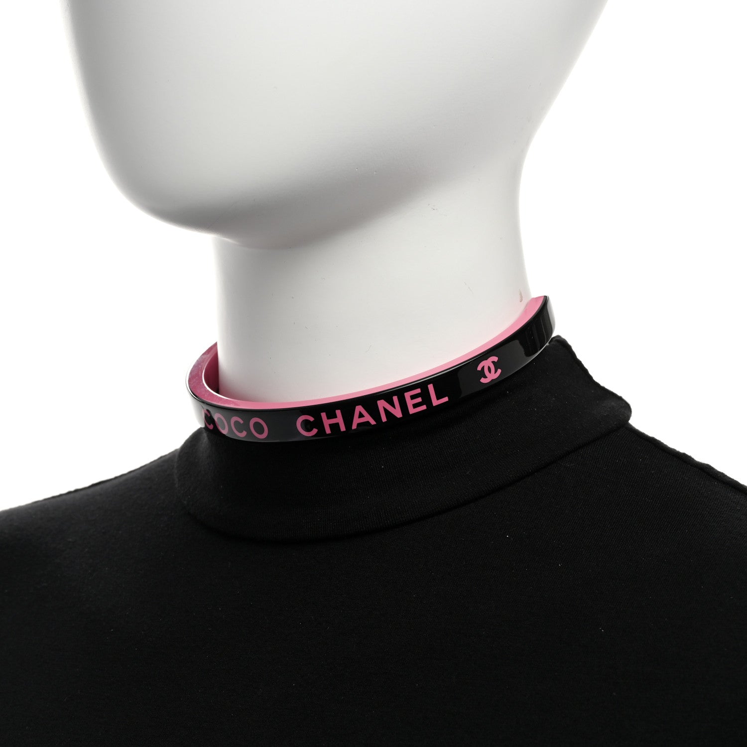 Resin Logo Choker Pink Black