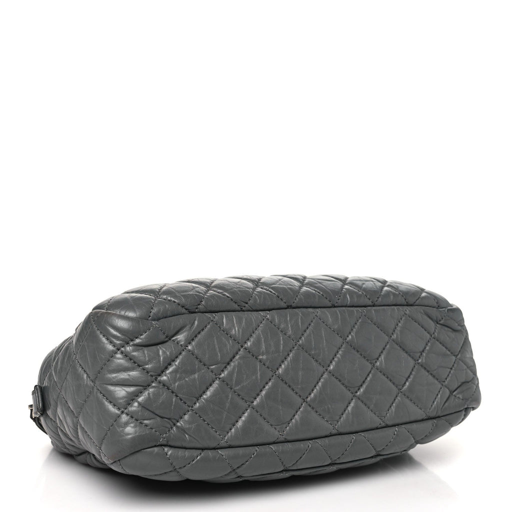 Aged Calfskin Quilted Medium Reissue Camera Case Grey