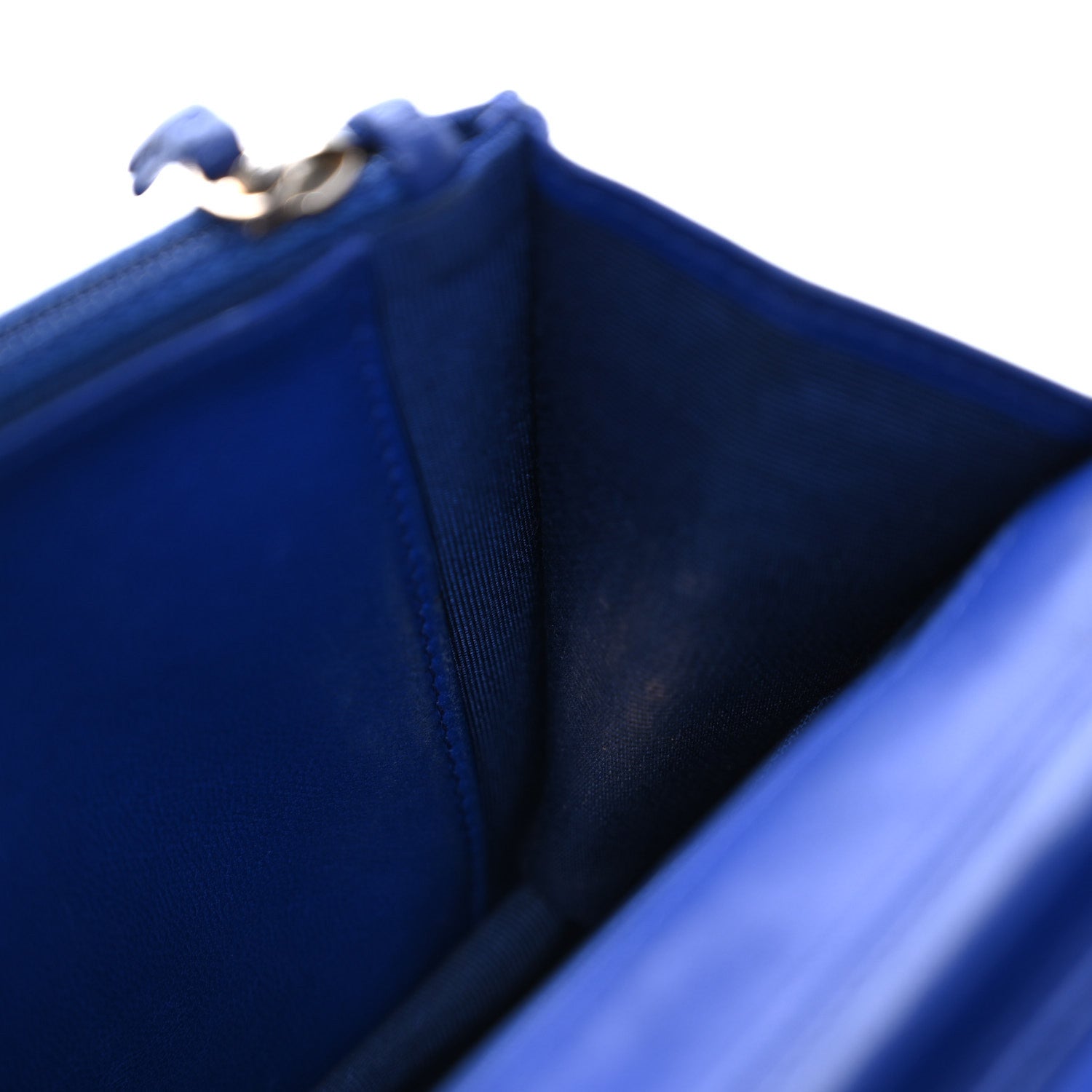 Lambskin Quilted Wallet On Chain WOC  Navy Blue