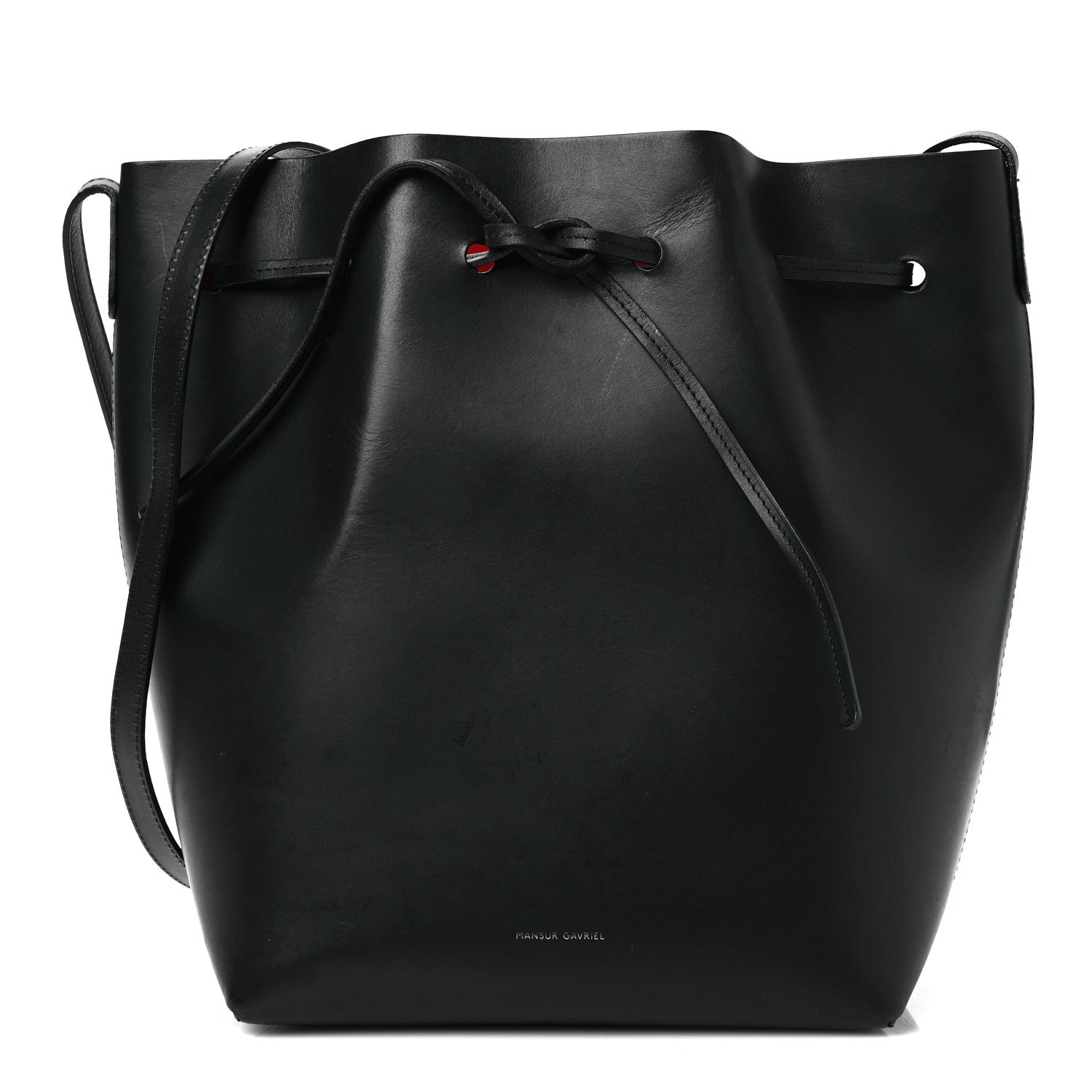 Calfskin Bucket Bag Black Flamma