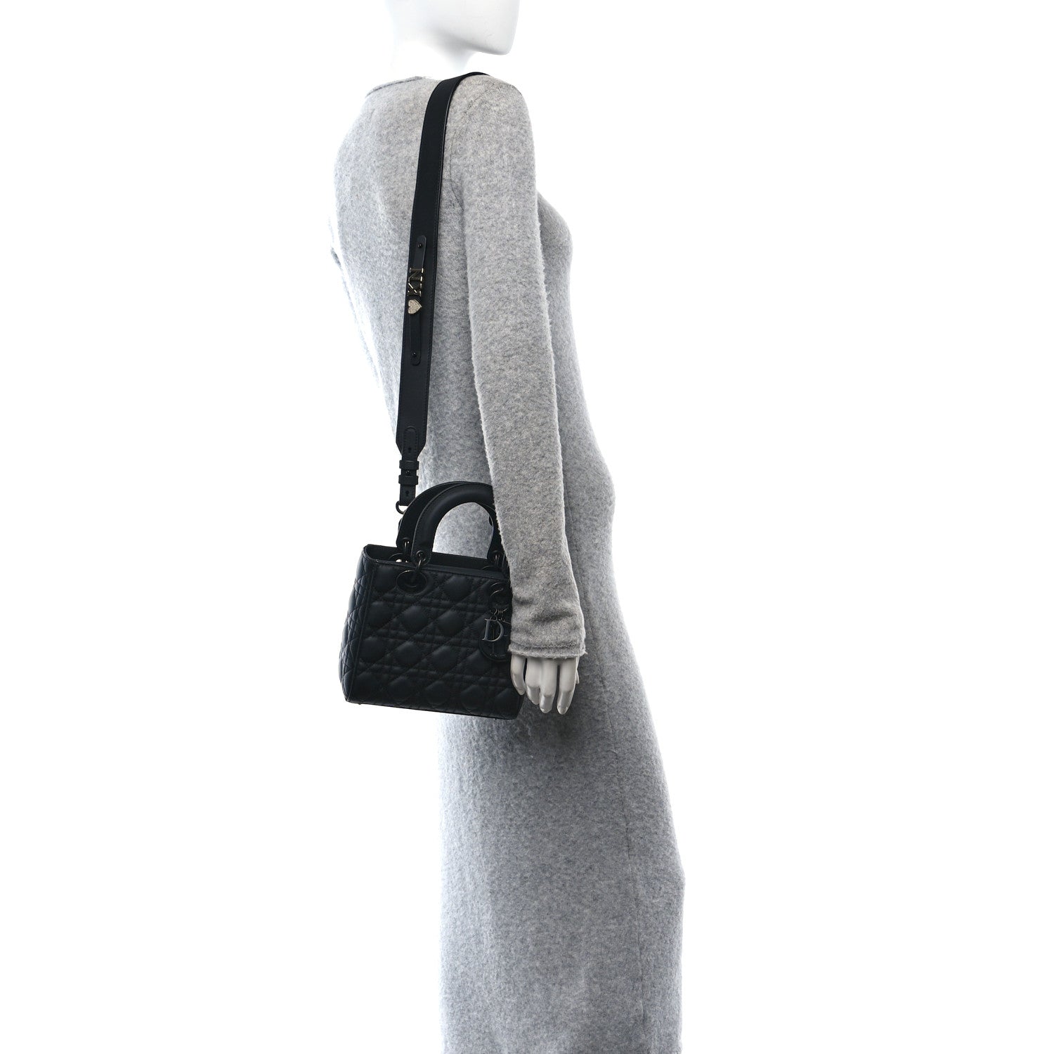 Ultra Matte Calfskin Cannage Small My ABCDior Lady Dior Black