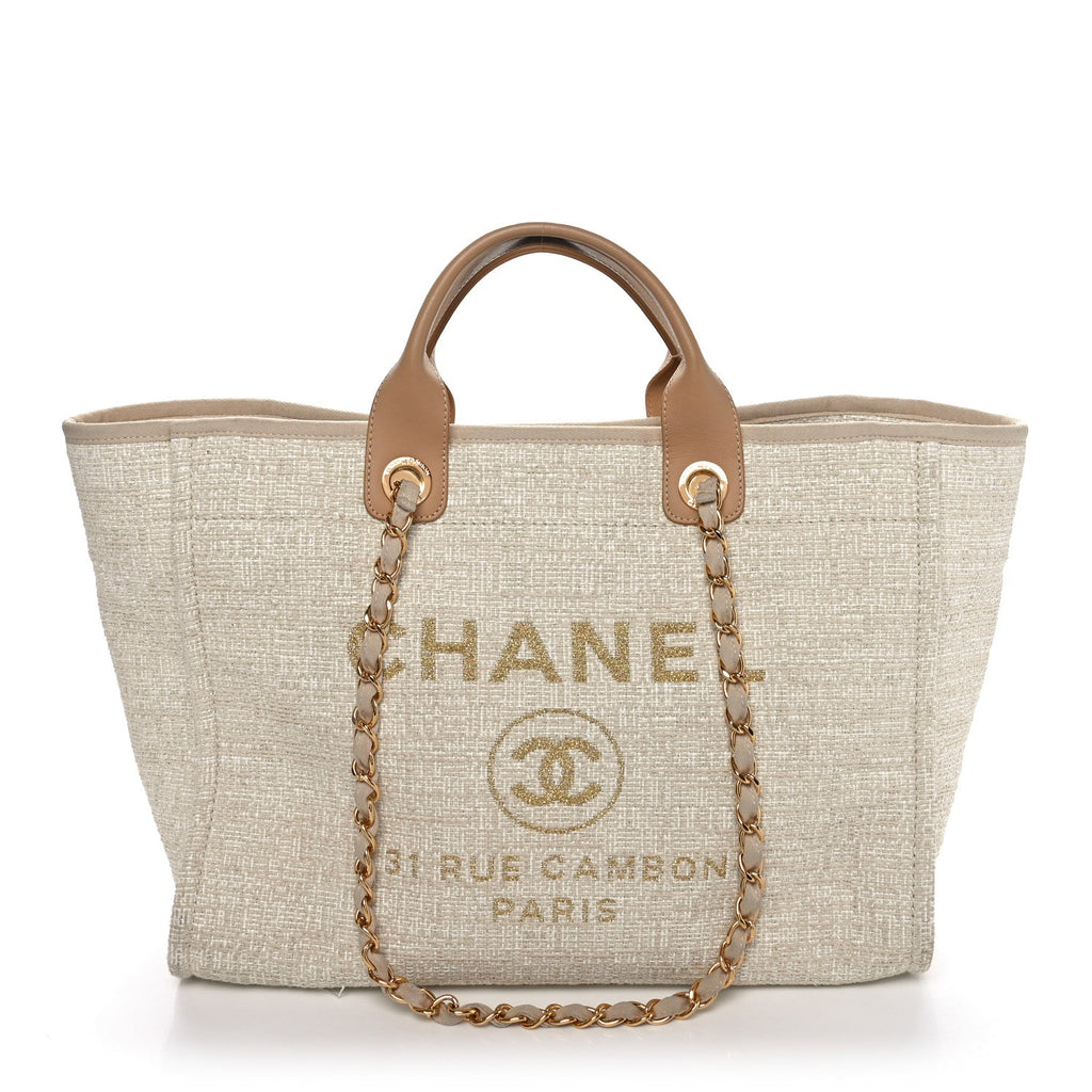 Canvas Medium Deauville Tote Light Beige