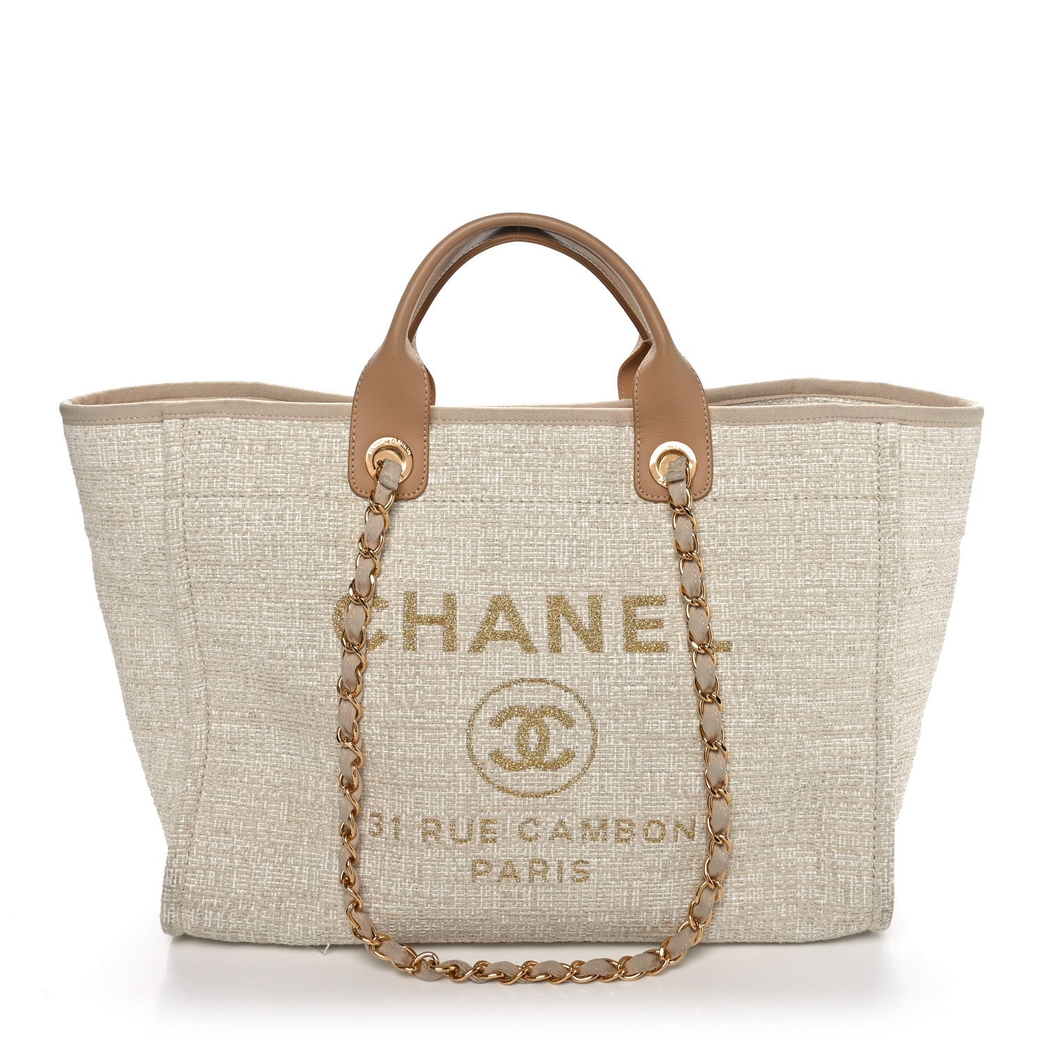 Canvas Medium Deauville Tote Light Beige