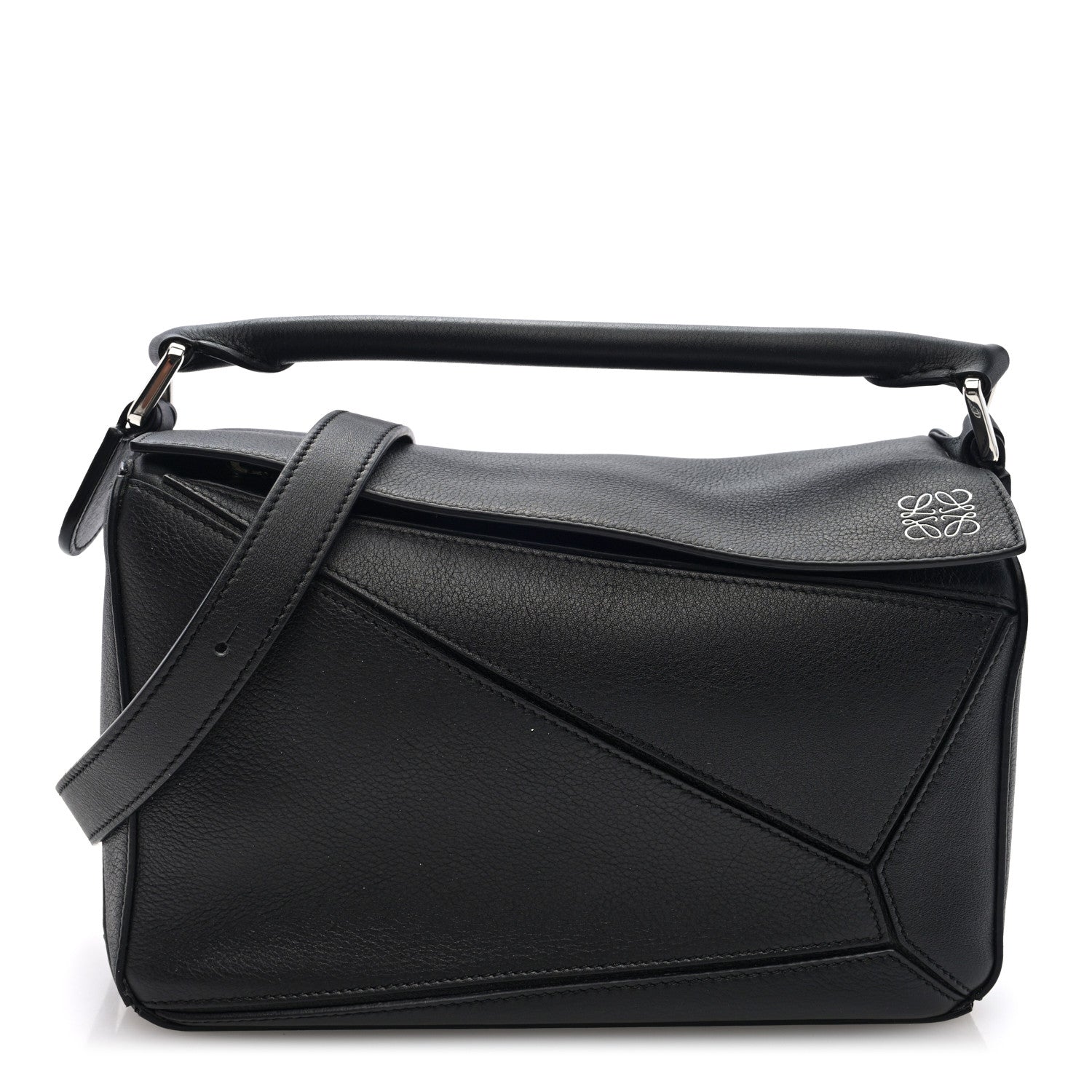 Calfskin Small Puzzle Bag Black
