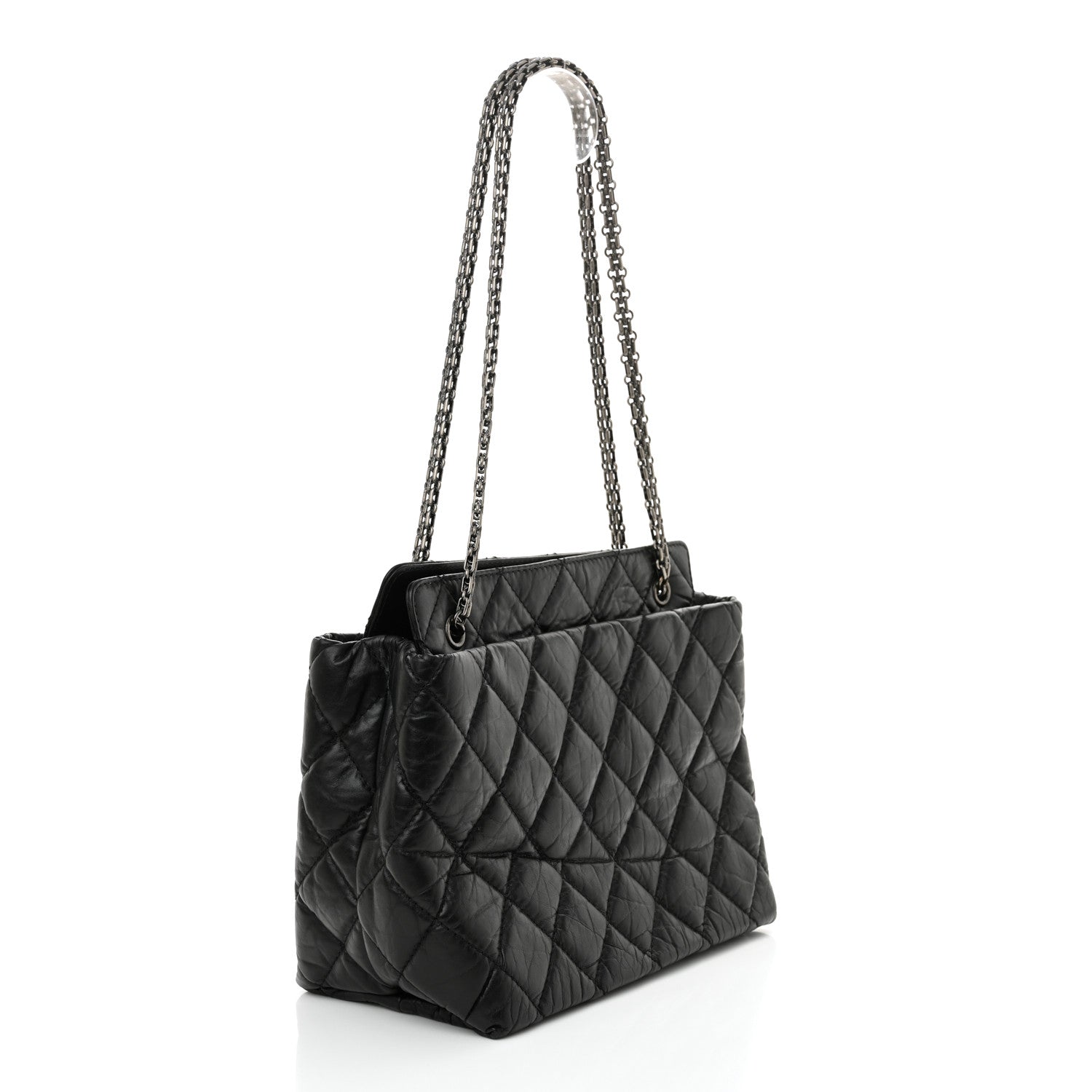 Aged Calfskin Quilted Reissue 2.55 Tote Black