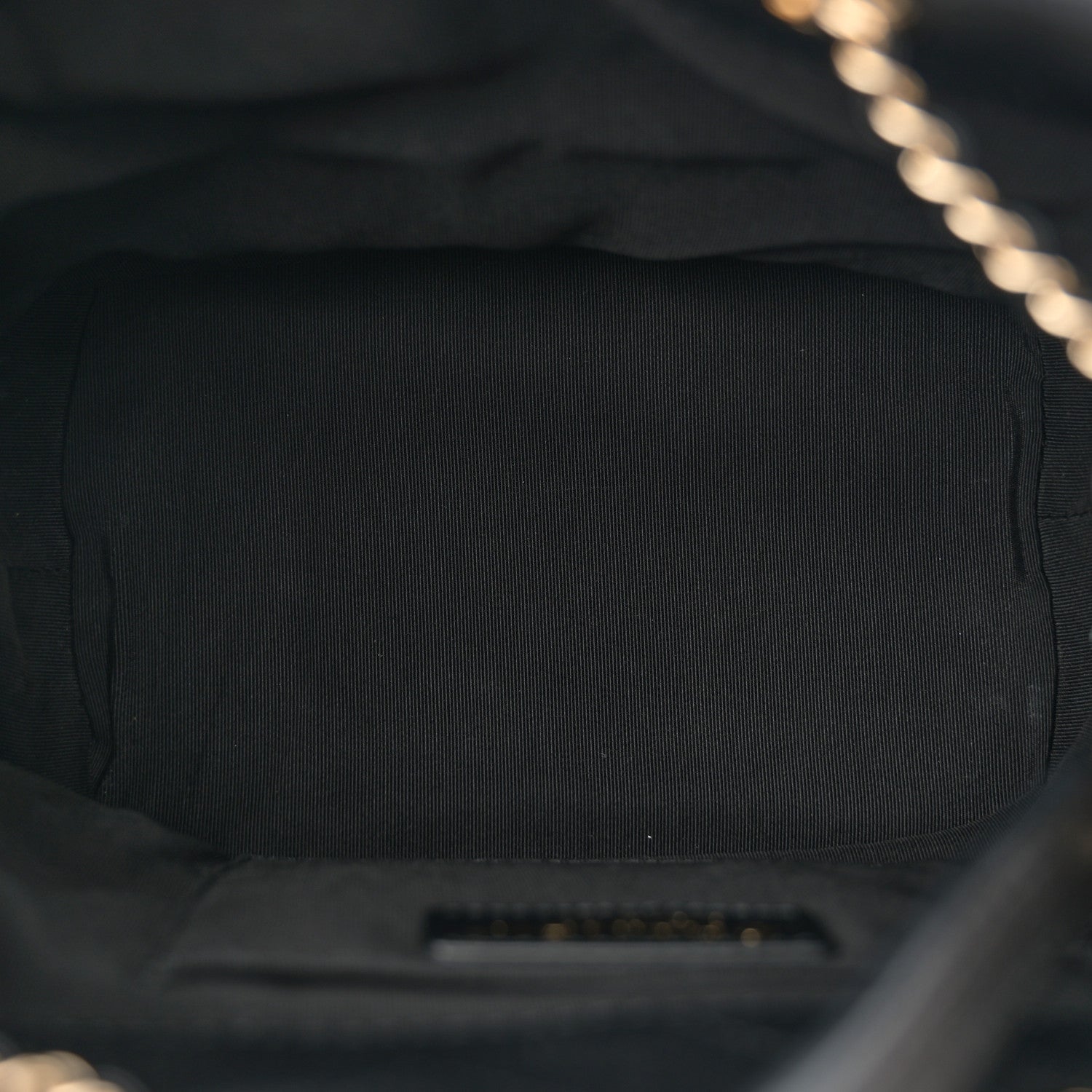 Caviar Quilted Rolled Up Bucket Drawstring Bag Black