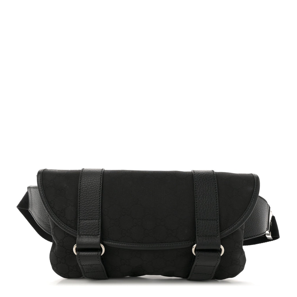 Nylon Monogram Waist Belt Bag  Black
