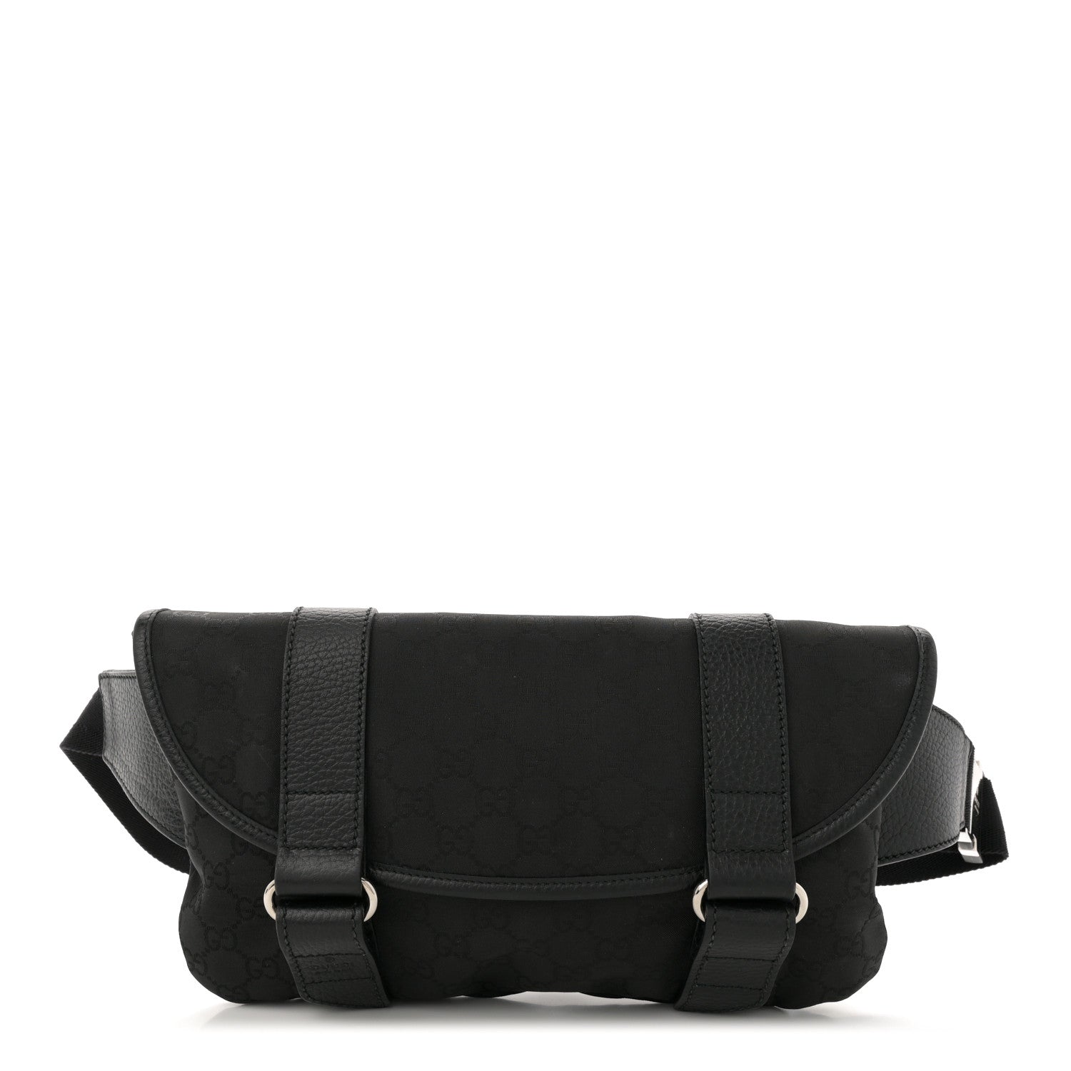 Nylon Monogram Waist Belt Bag  Black