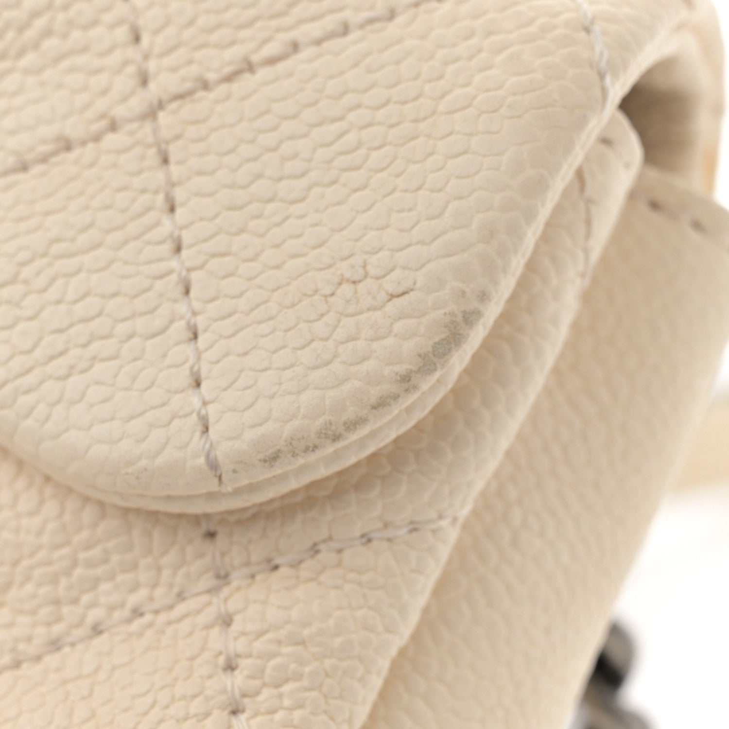 Caviar Quilted Mini Simply CC Flap White