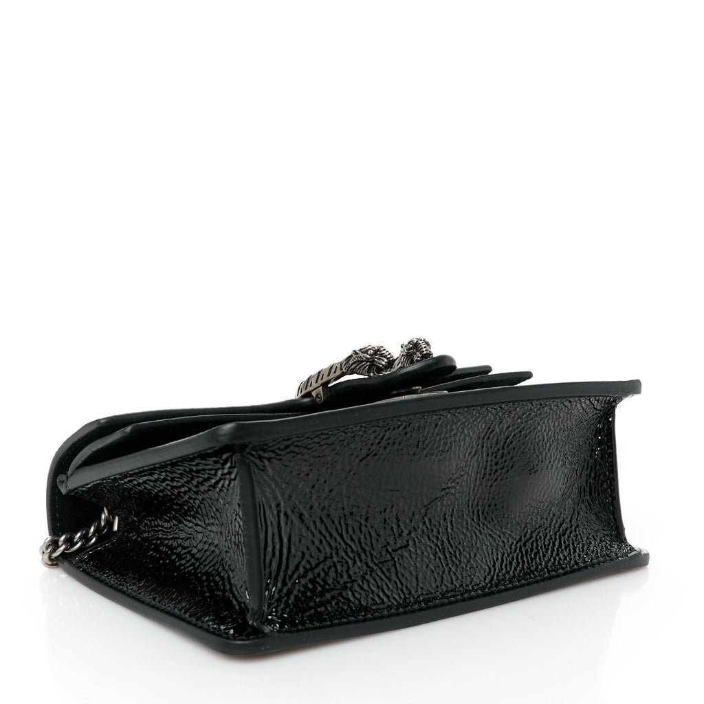Crinkled Patent Mini Dionysus Shoulder Bag Black